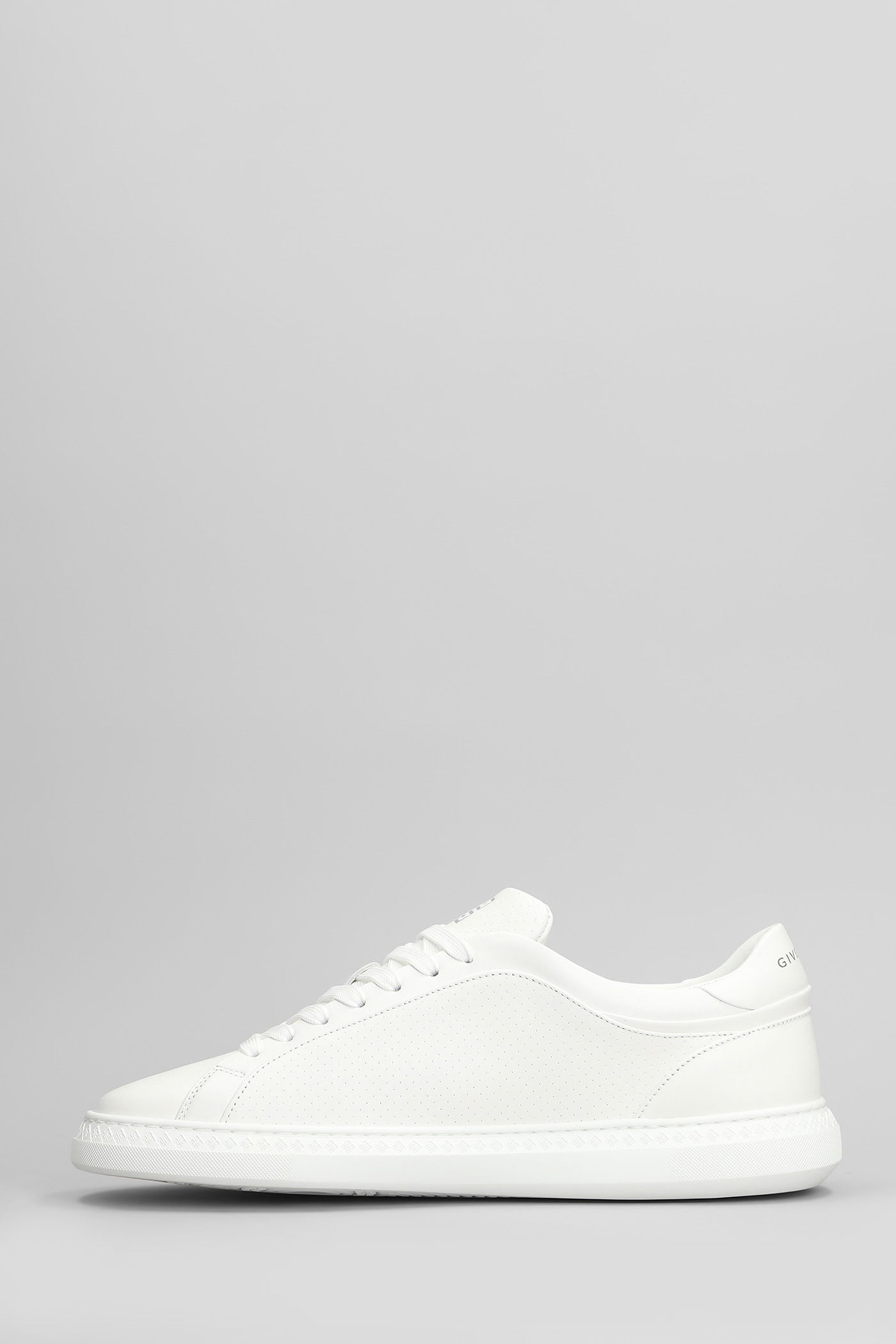 Givenchy Low Top Leather Sneakers With Perforated Detailing