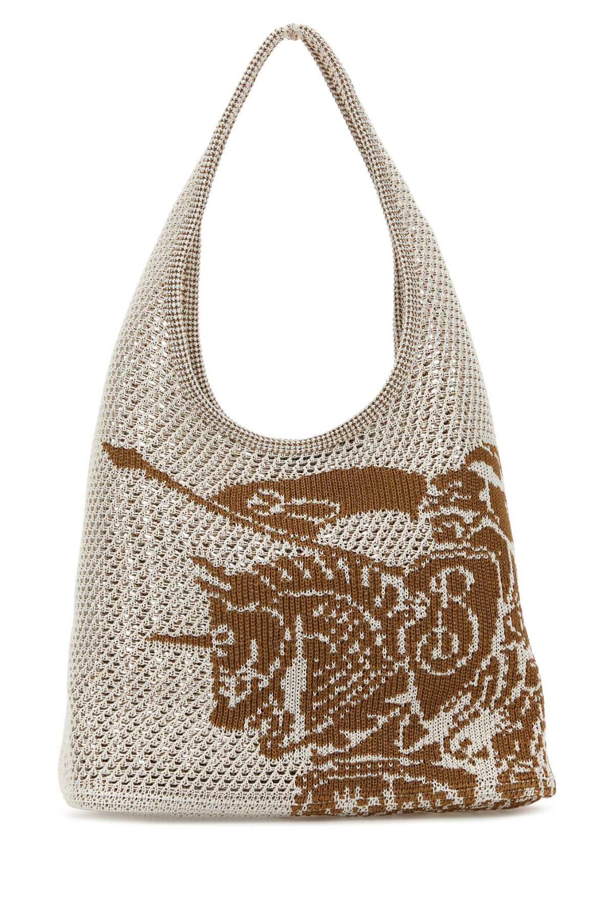 Burberry Graphic Design Knitted Shoulder Bag In White