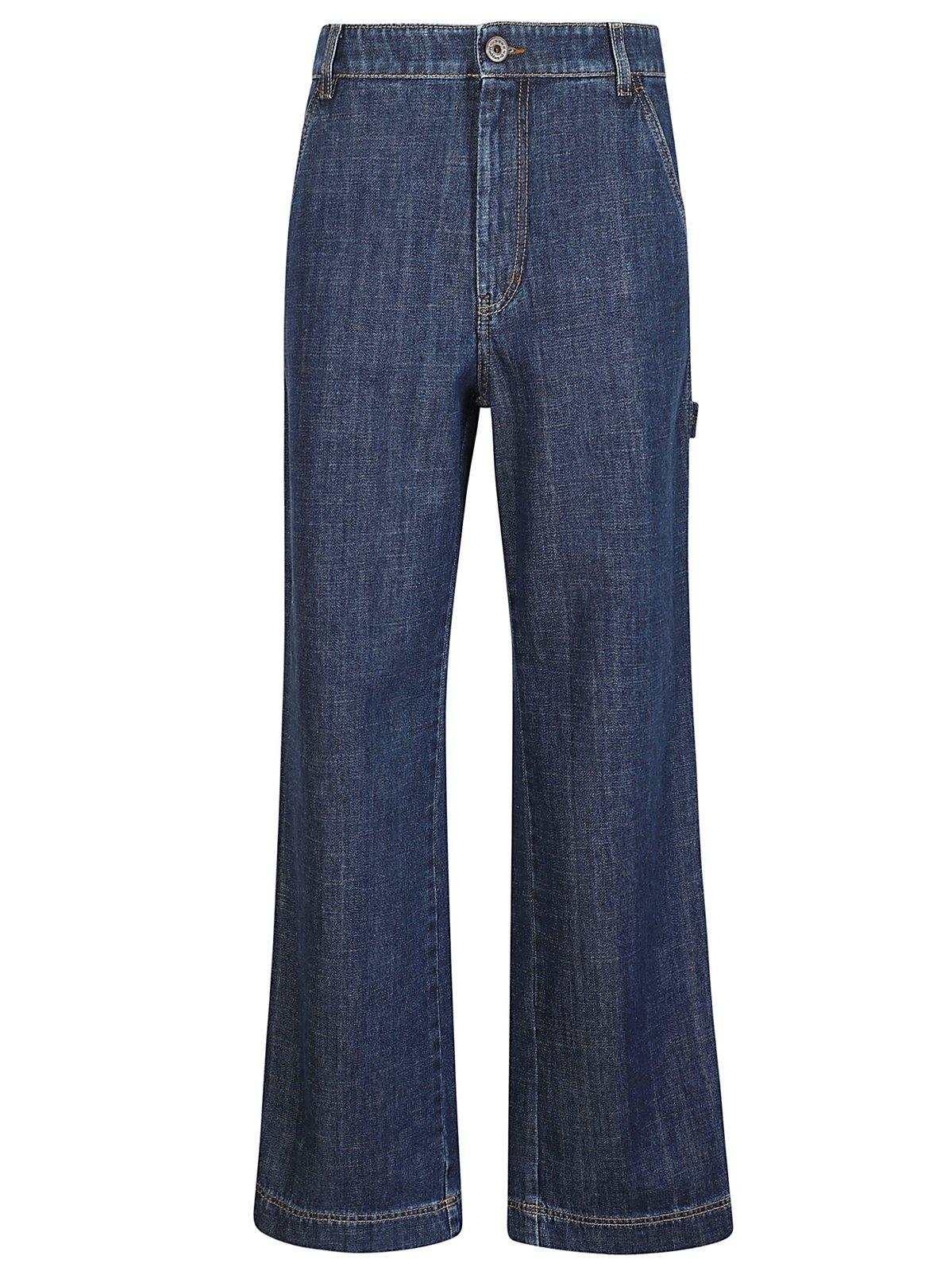 Shop Weekend Max Mara Logo Patch High Waist Jeans In Blu