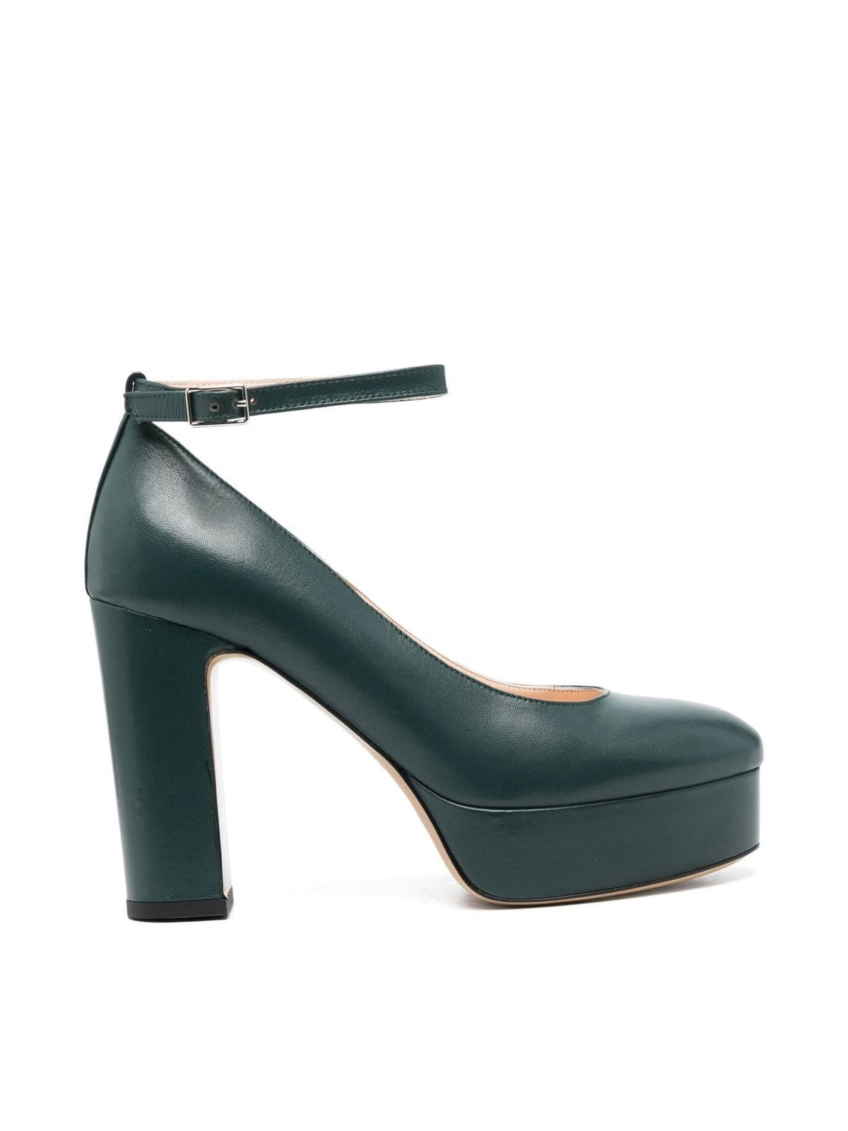 P.a.r.o.s.h 110mm Block-heel Pumps In Bottle Green