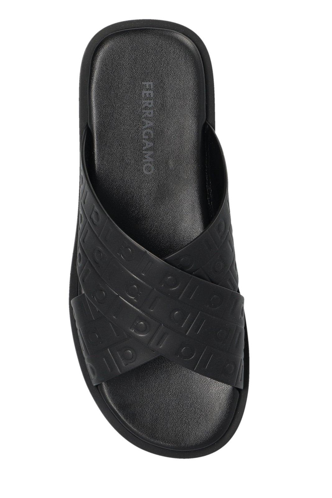 Ferragamo Black Slippers In Black