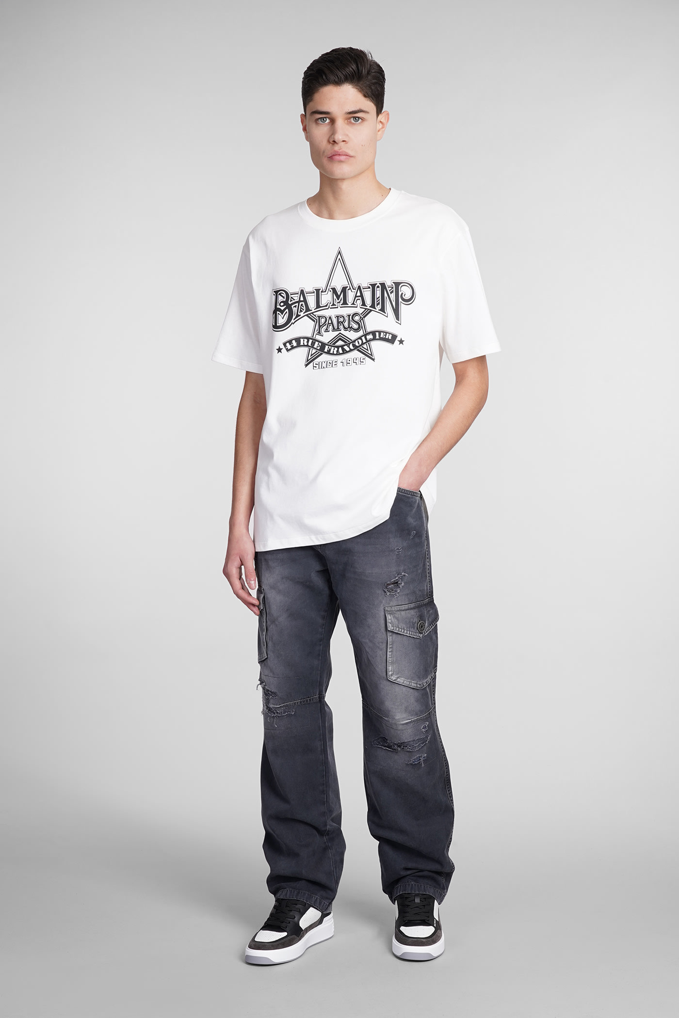 Shop Balmain T-shirt In White Cotton