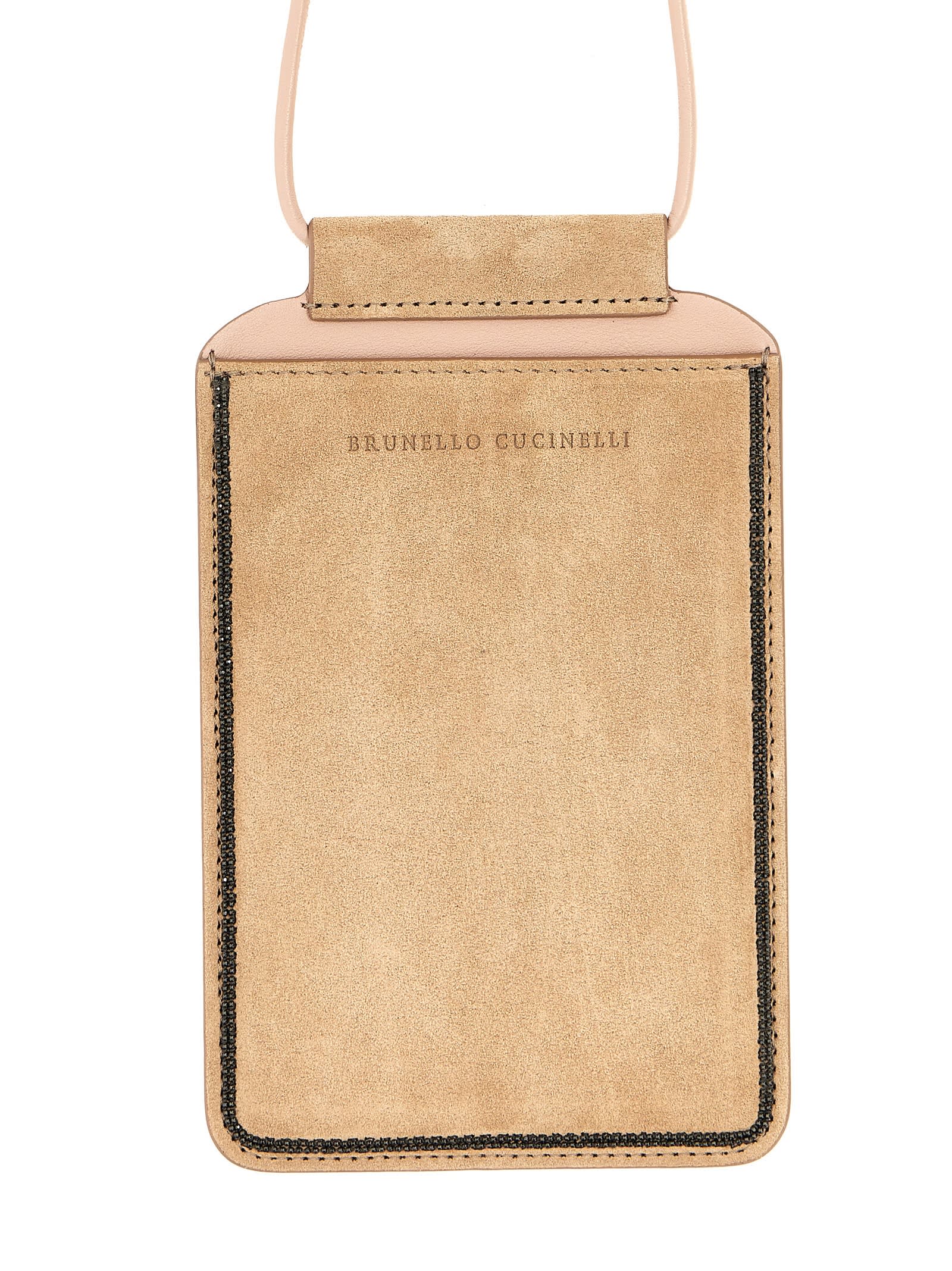 Shop Brunello Cucinelli Shiny Trim Smartphone Holder In Pink