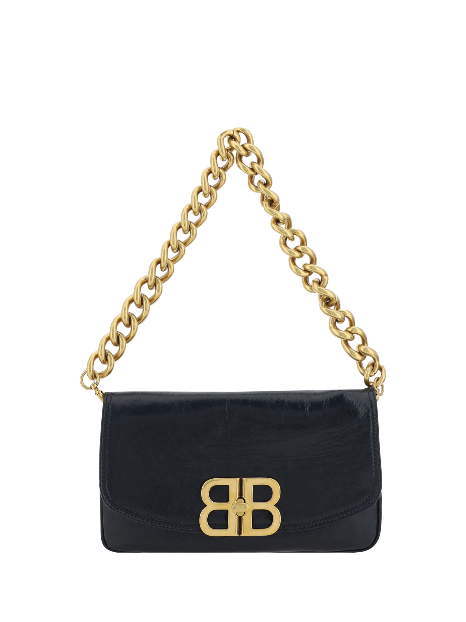 Balenciaga Bb Soft Flap Shoulder Bag In Black