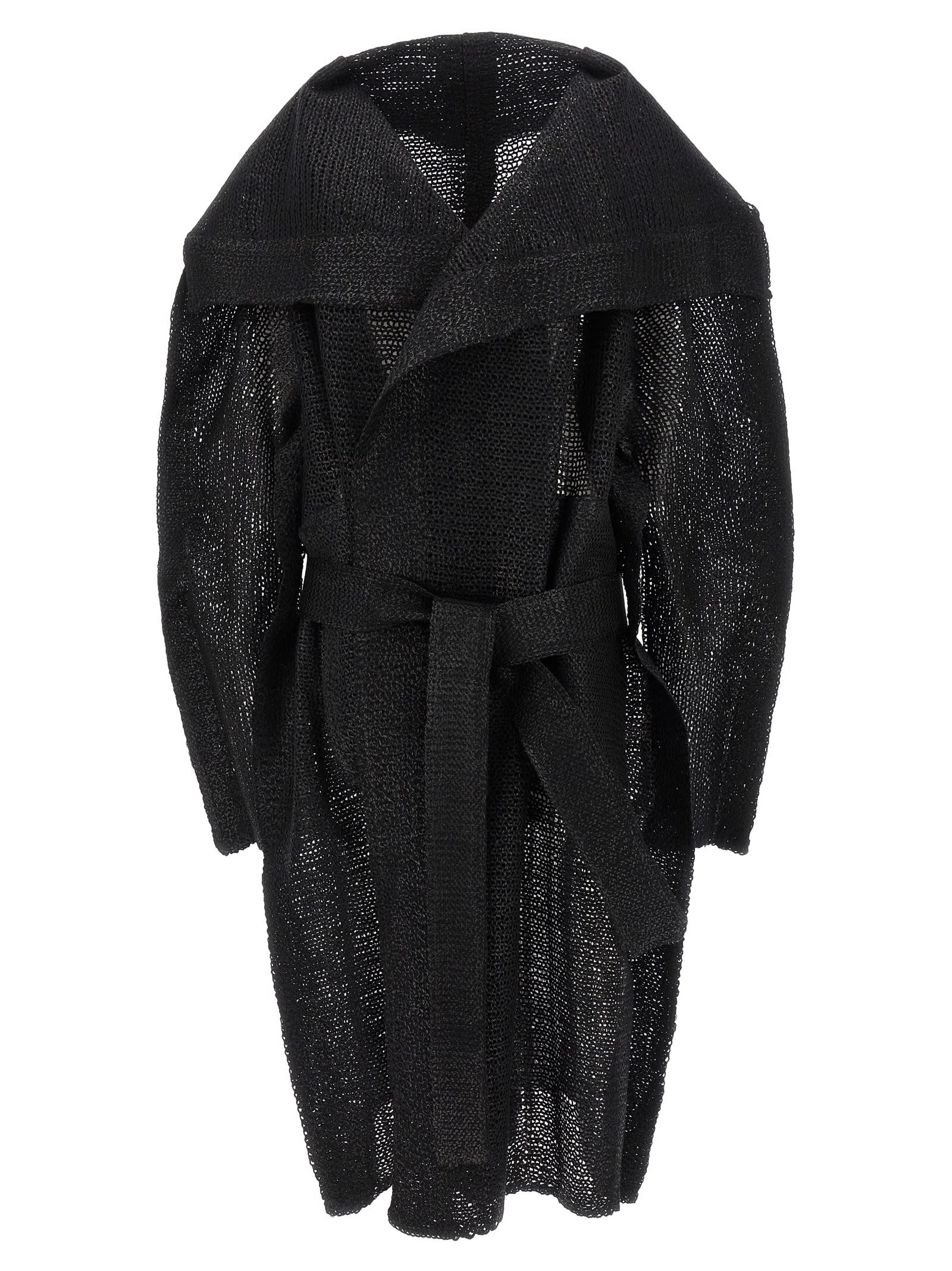 Issey Miyake Panini Trench Coat In Black
