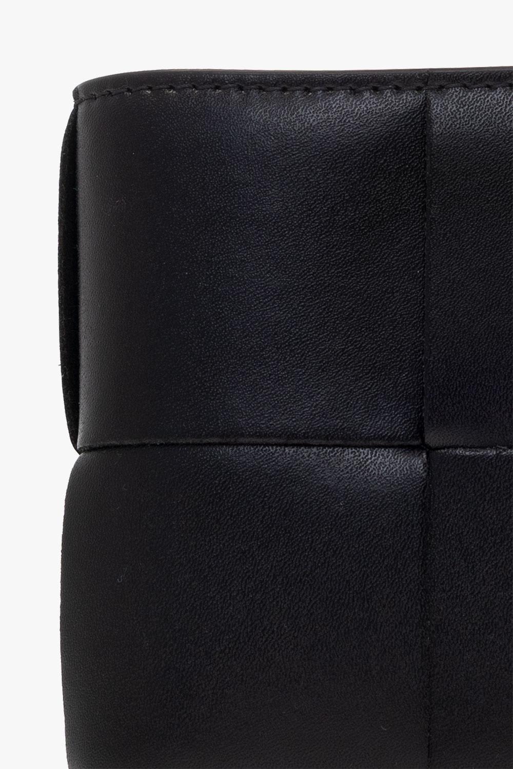Shop Bottega Veneta Leather Folding Wallet In Black