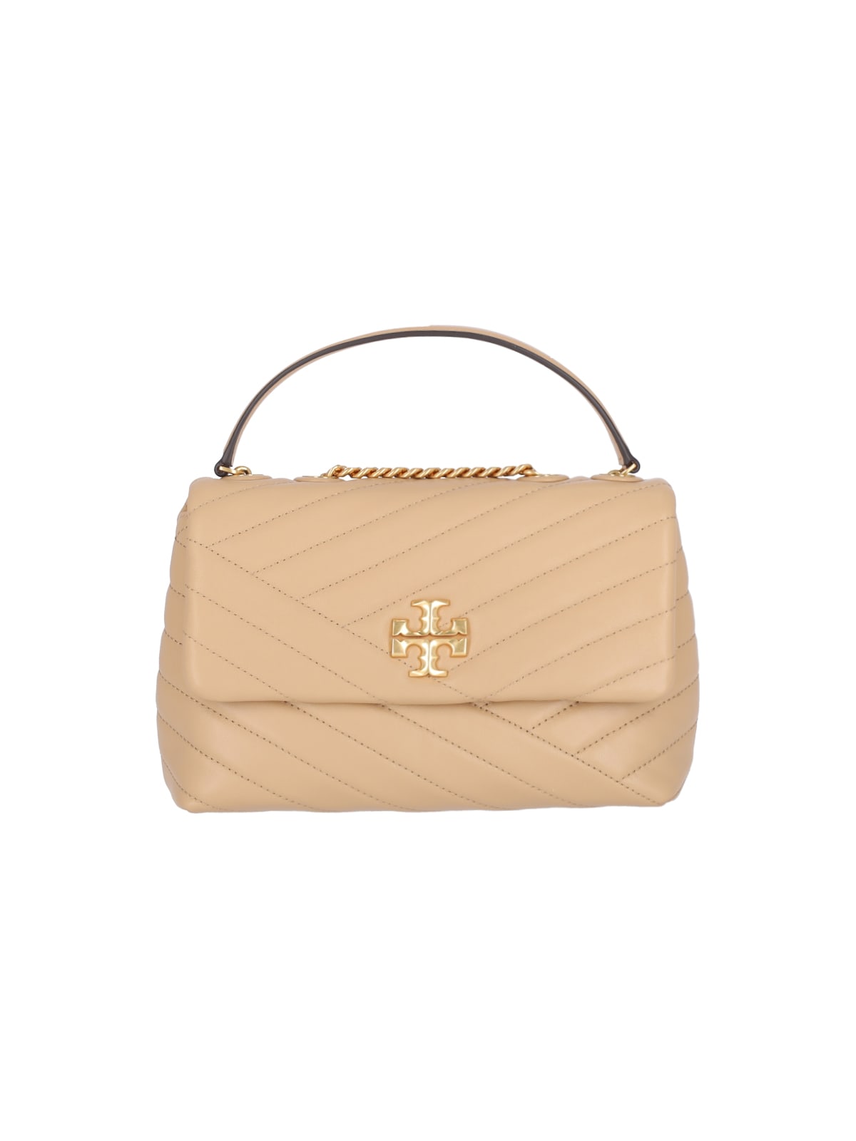 Shop Tory Burch Kira Small Shoulder Bag In Beige