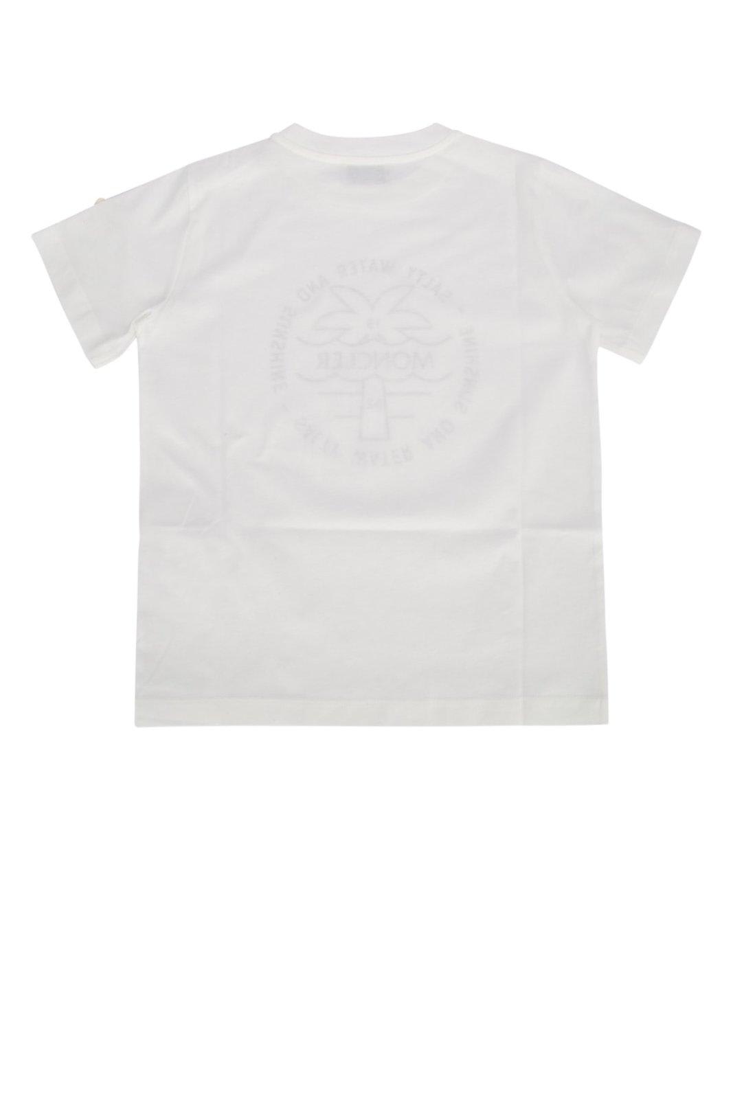 Shop Moncler Surf Motif T-shirt In White