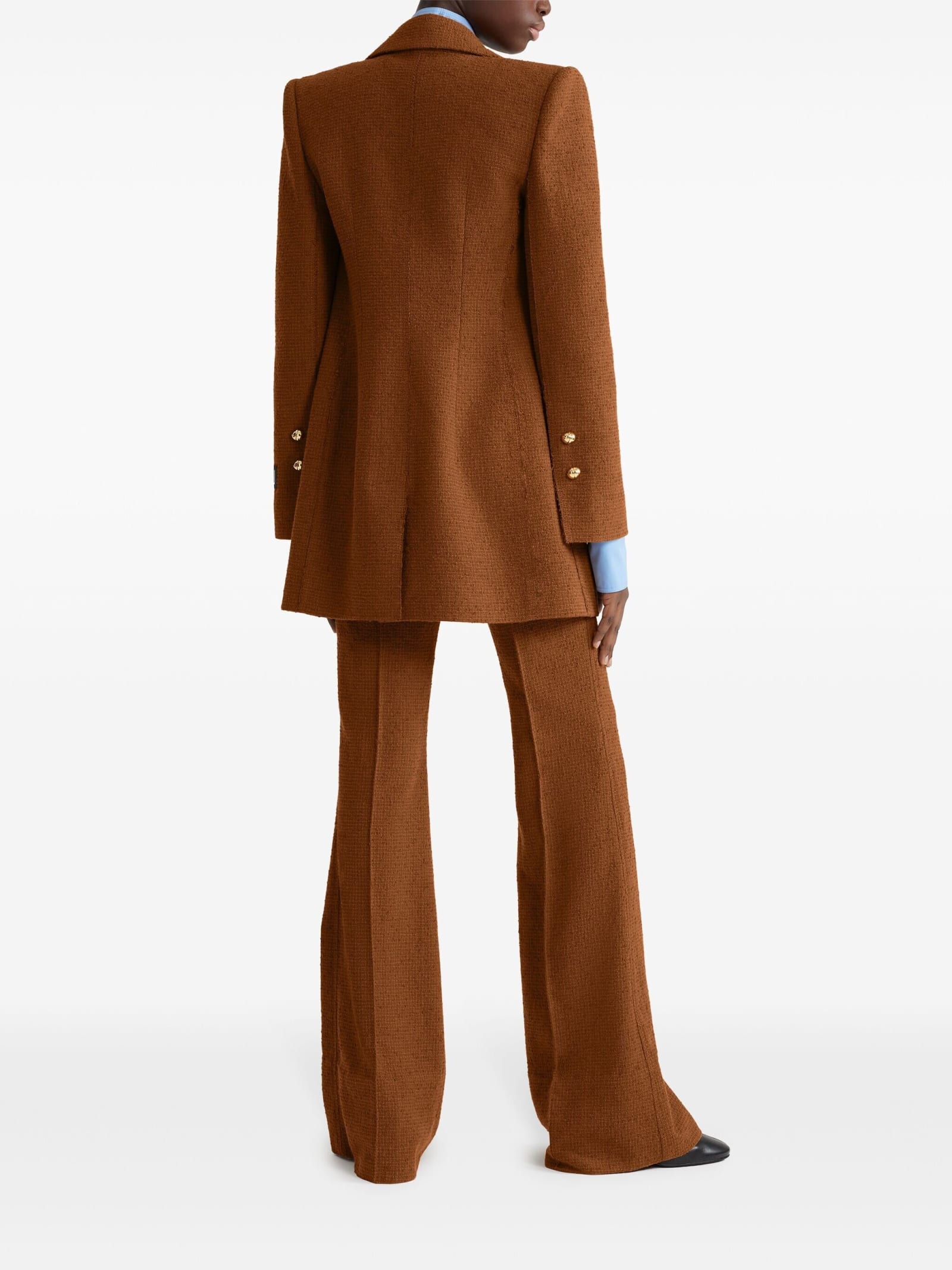 Patou Brown Wool Blend Blazer In Brown