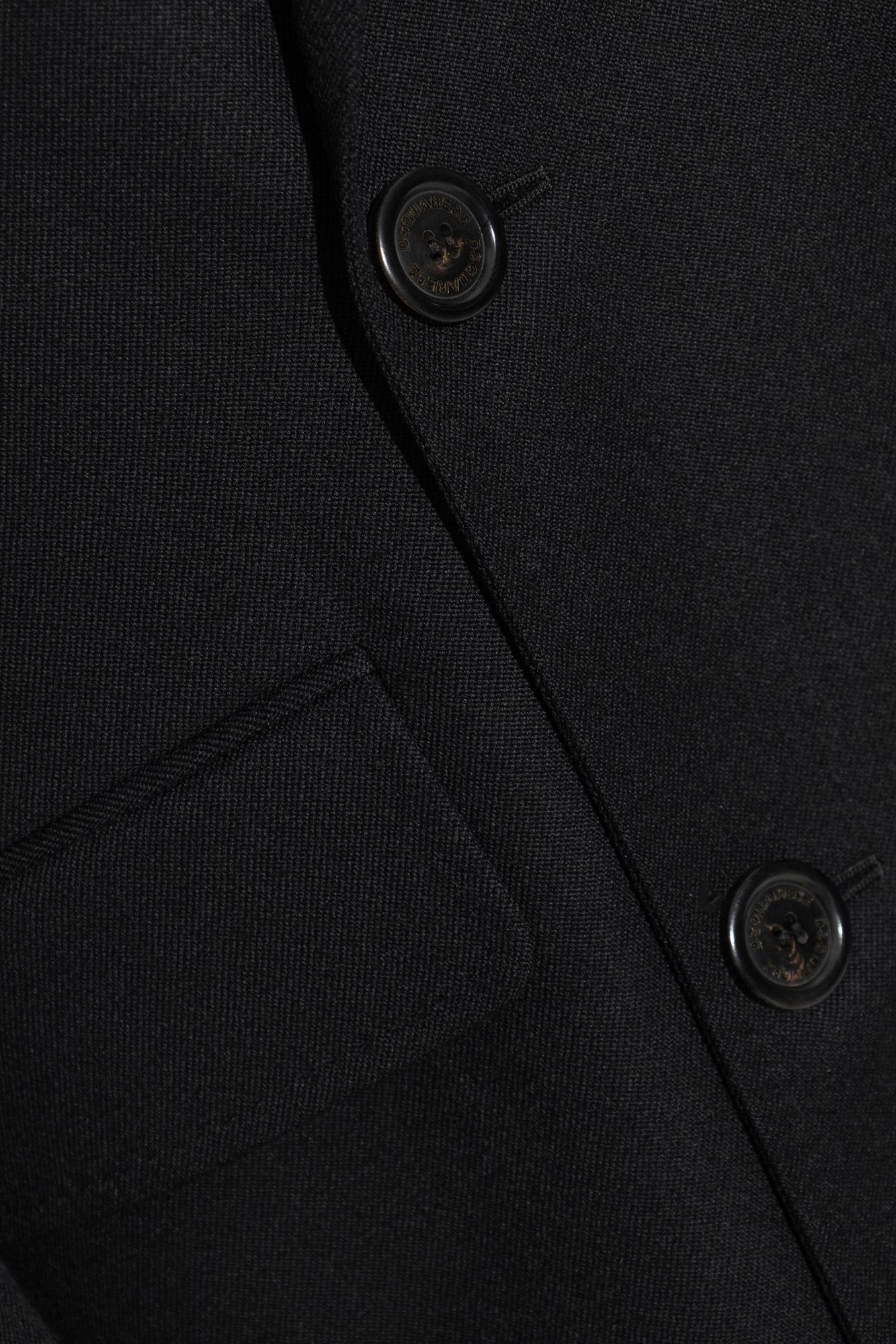 Dsquared2 Evening Double Breast Coat In Black