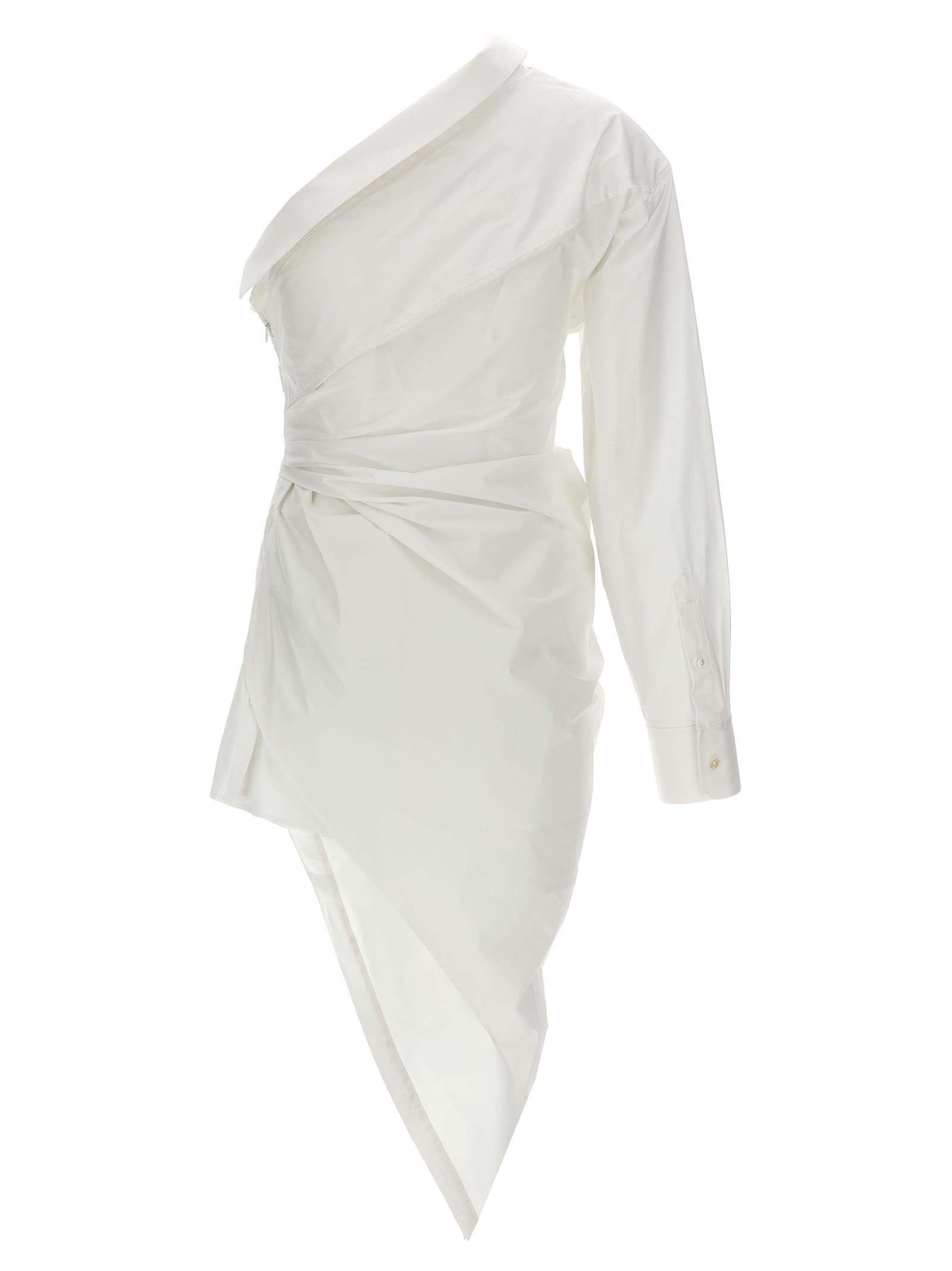 Shop Alexander Wang Asymmetrical Shirt Dress In White