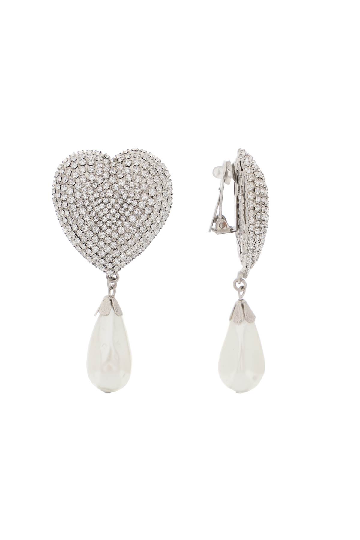 Heart Crystals And Pearl Earrings