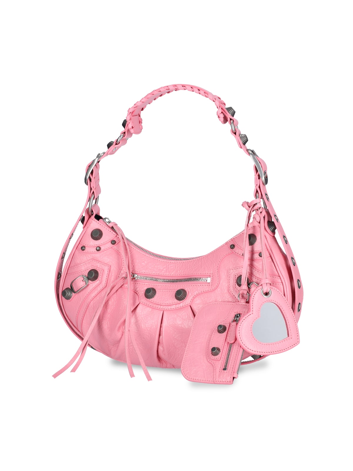Balenciaga Fuchsia Leather Small Le Cagole Sling Shoulder Bag In Pink