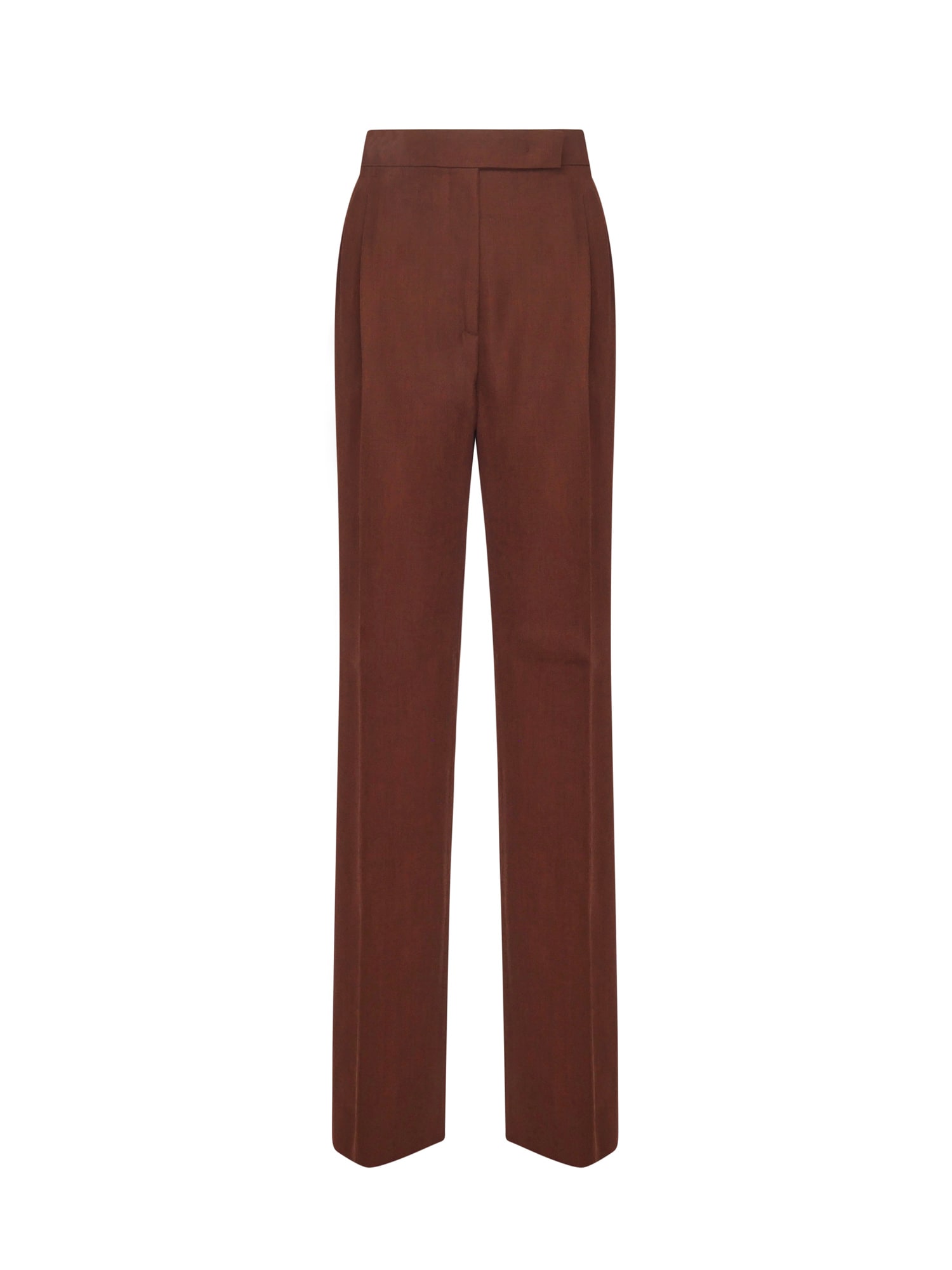 Max Mara Wide-leg Wool Trousers In Burgundy