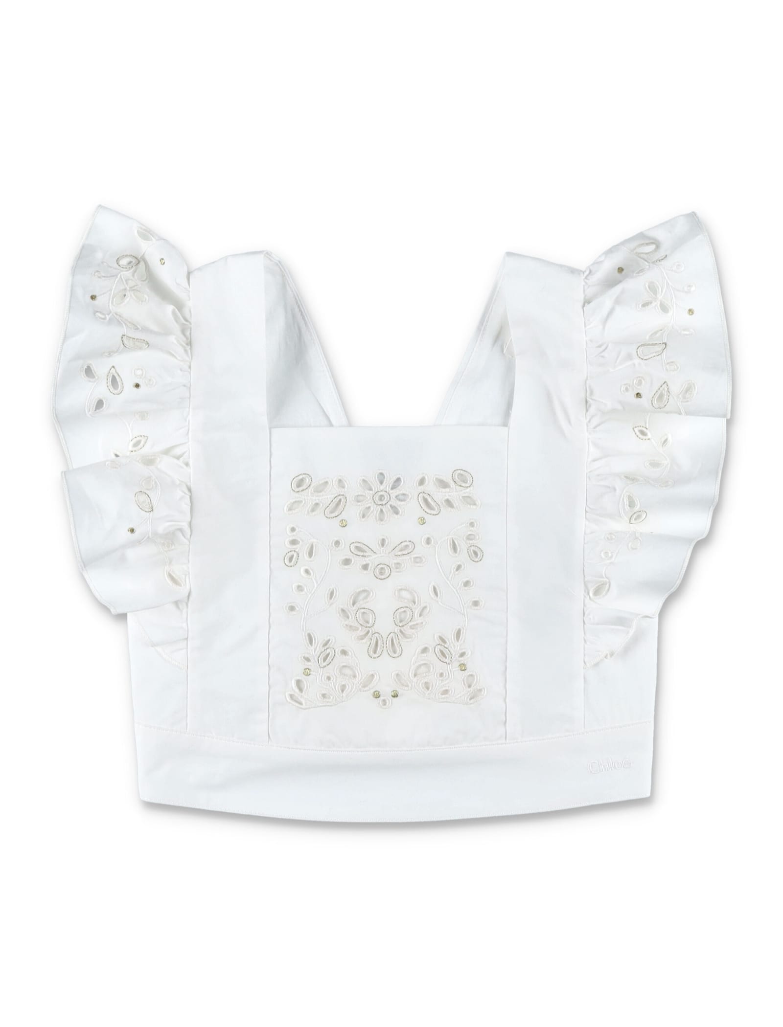CHLOÉ EMBROIDERED CROP TOP