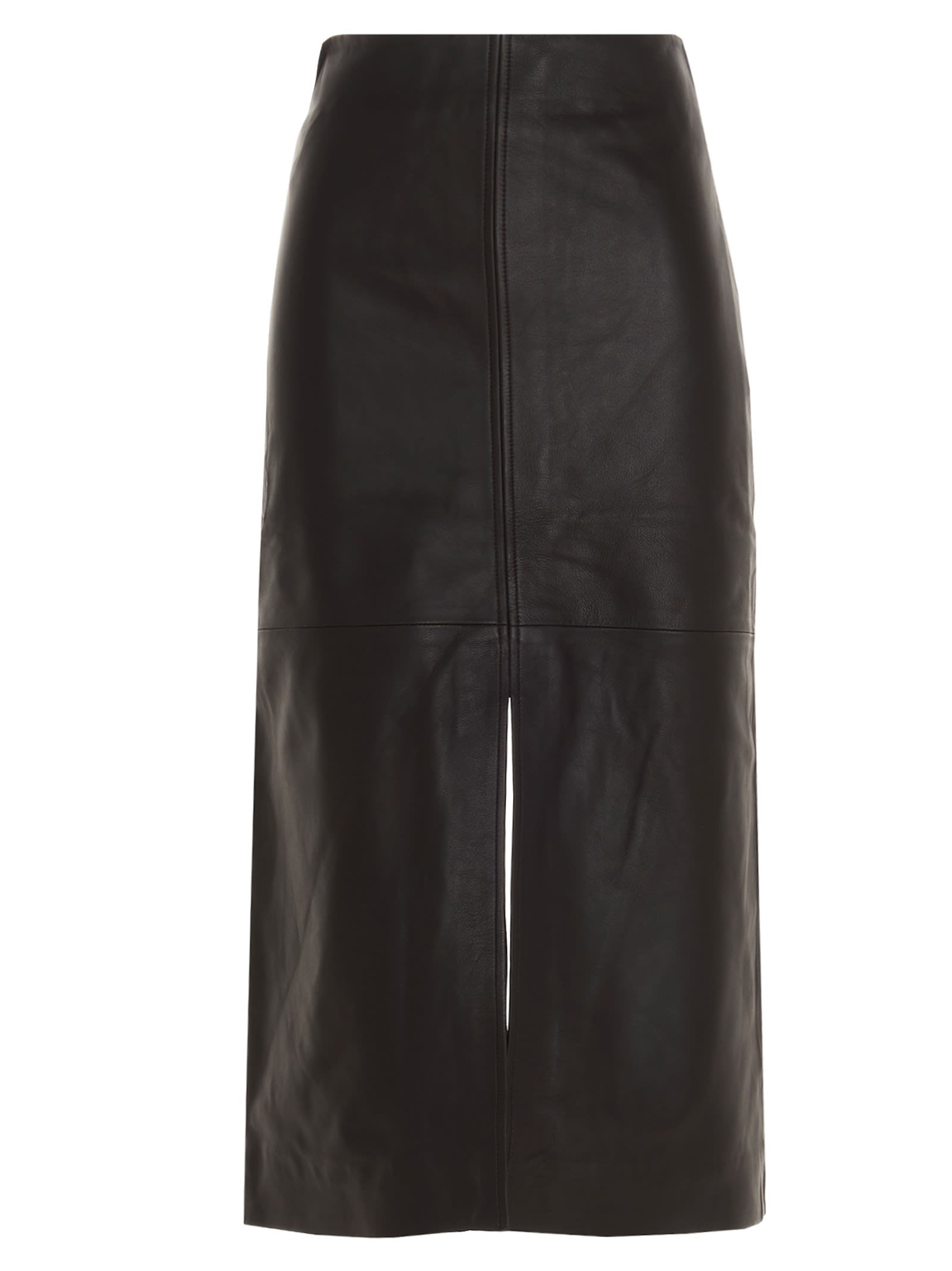 Co Slit Leather Skirt