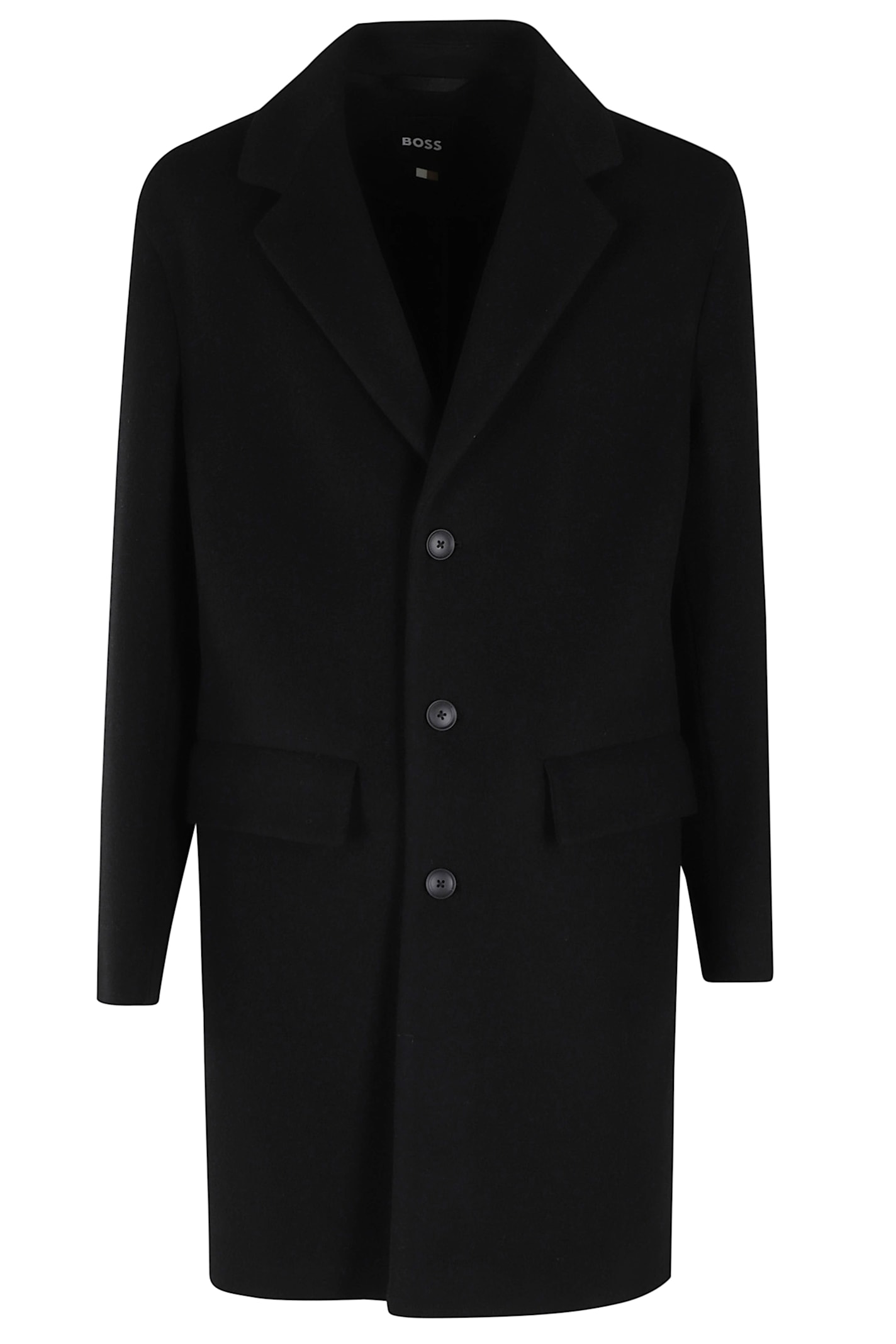 Hugo Boss Cale Flaps Coat In Black