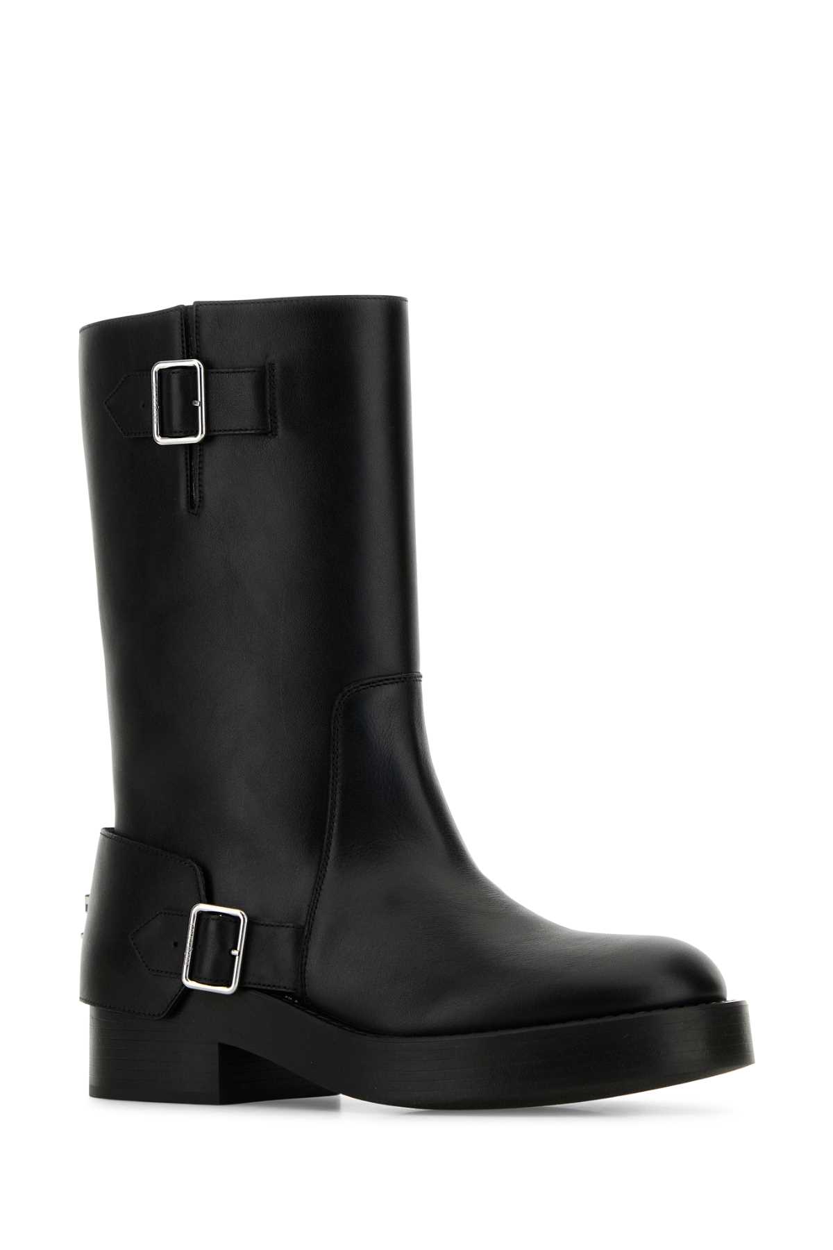 Shop Courrèges Black Leather Americana Boots