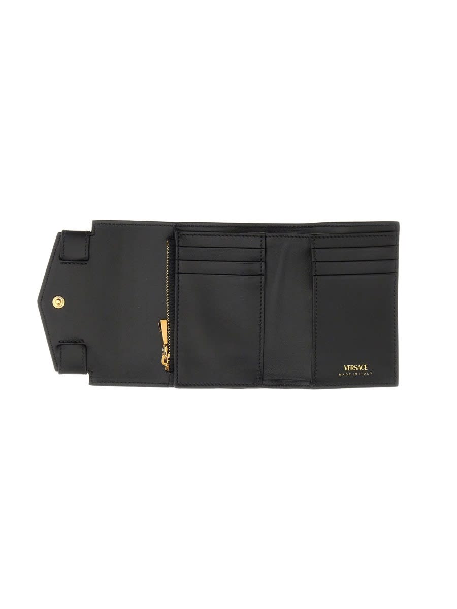 Shop Versace Wallet Medusa 95 In Black