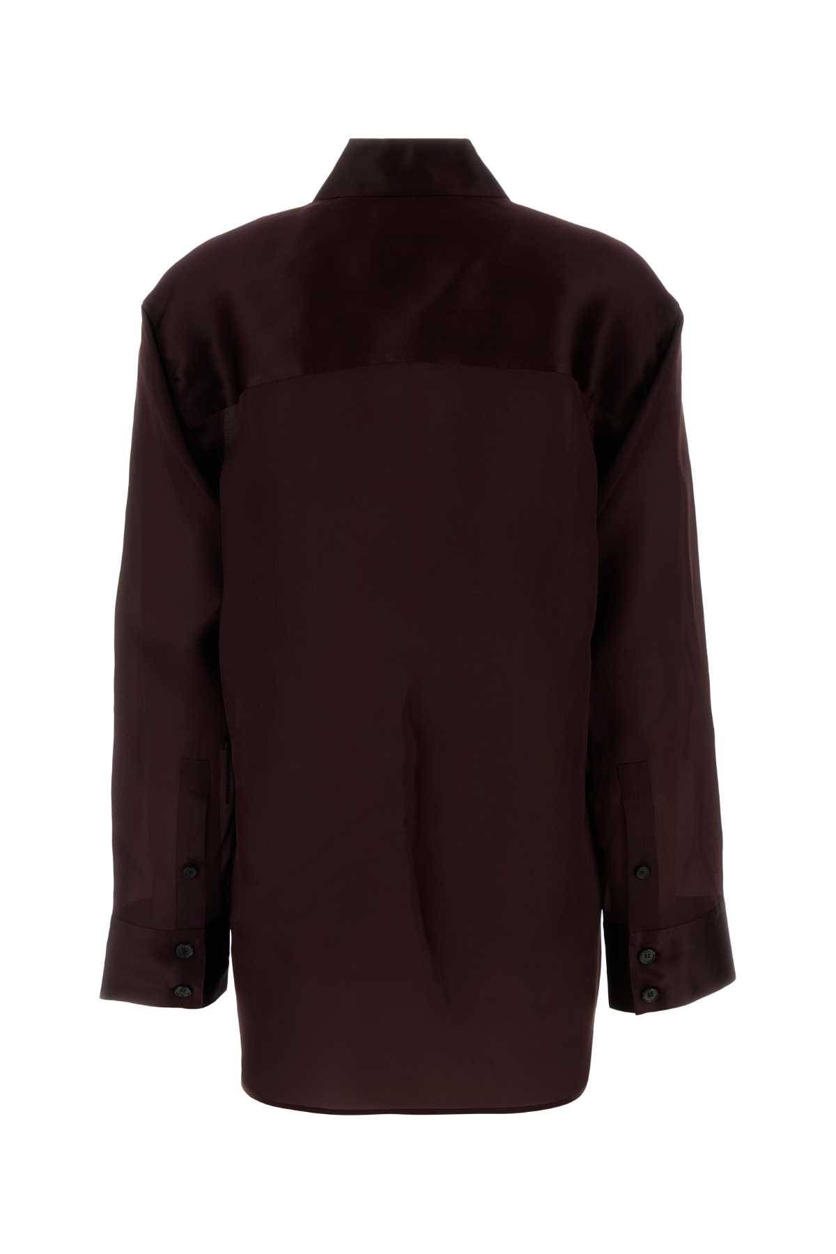 Khaite Aubergine Silk Matteo Shirt In Black