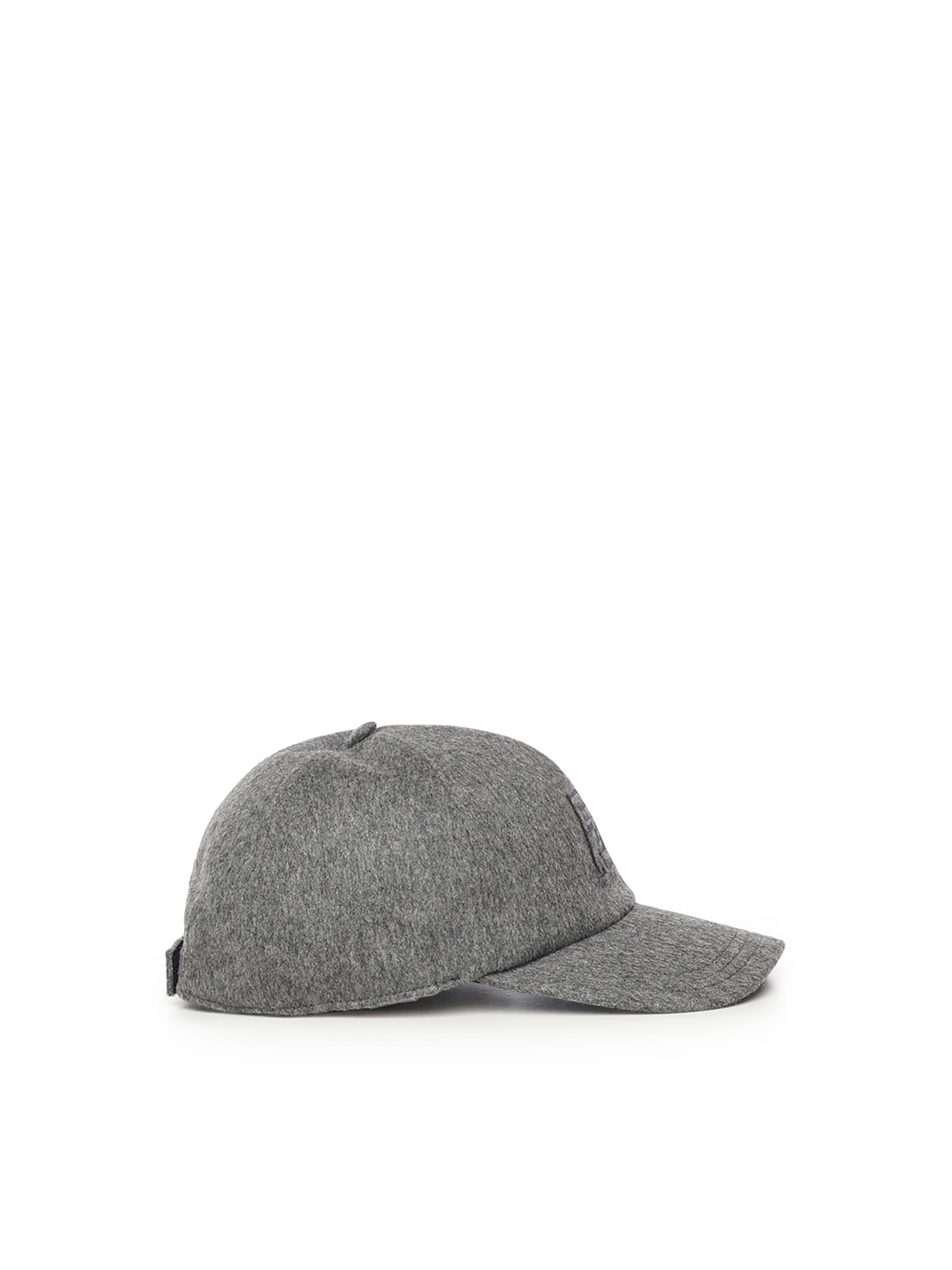 Fendi Wool Baseball Hat In Gray
