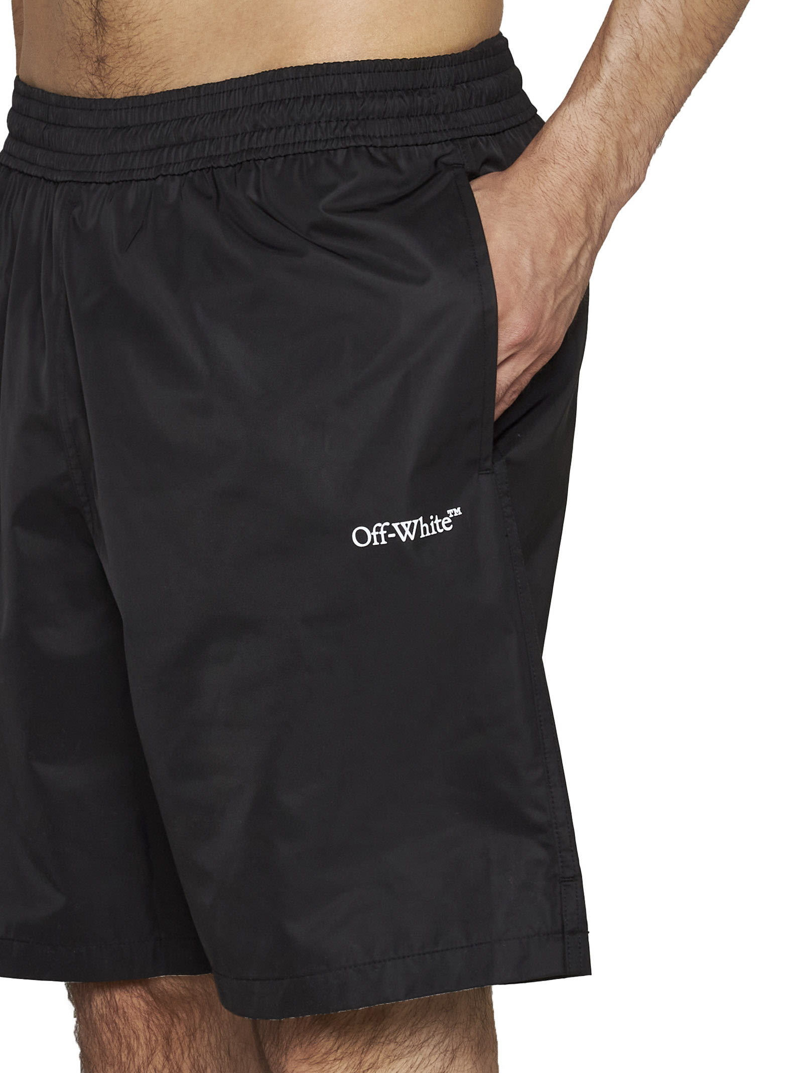 Off-white Off White Surfer Sea Bermuda Shorts In Black Whit