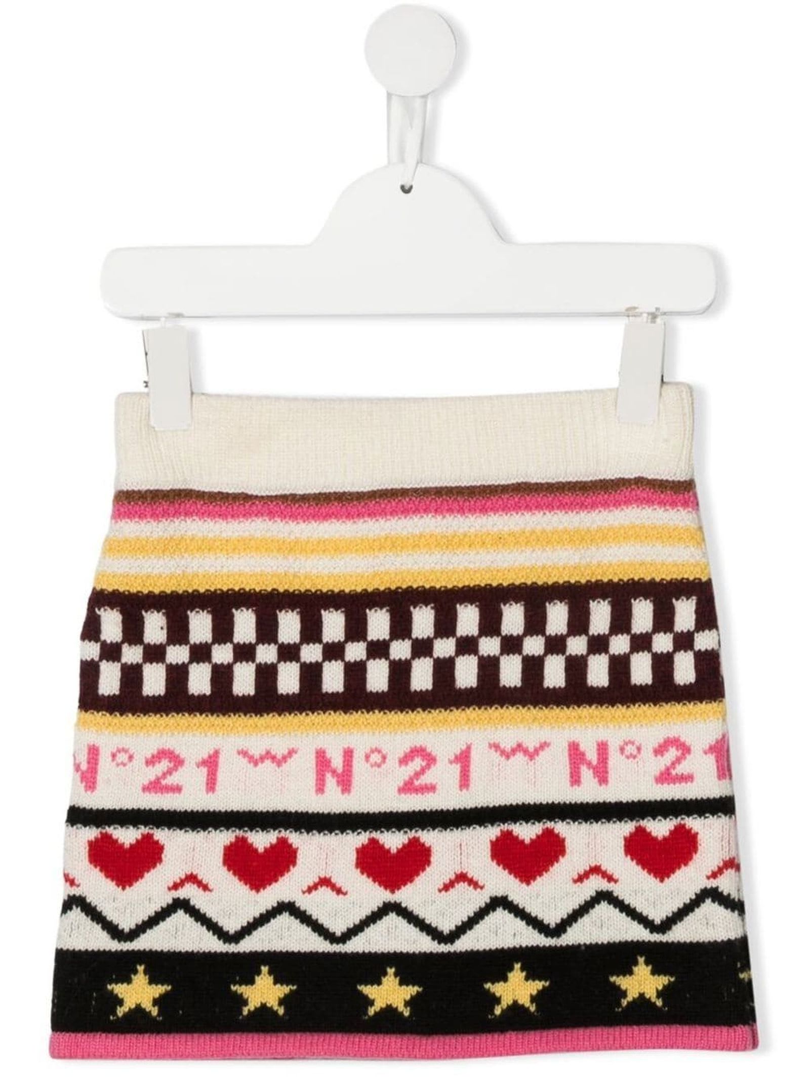 N.21 Multicolor Wool Skirt