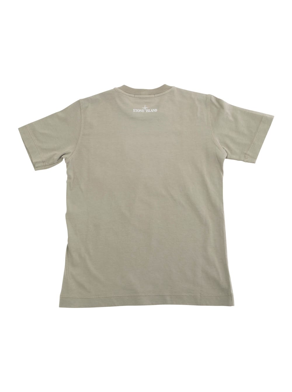 Stone Island Grey T-shirt With Logo Print On The Front And Logo Lettering On The Rear In Cotton Boy In Grey