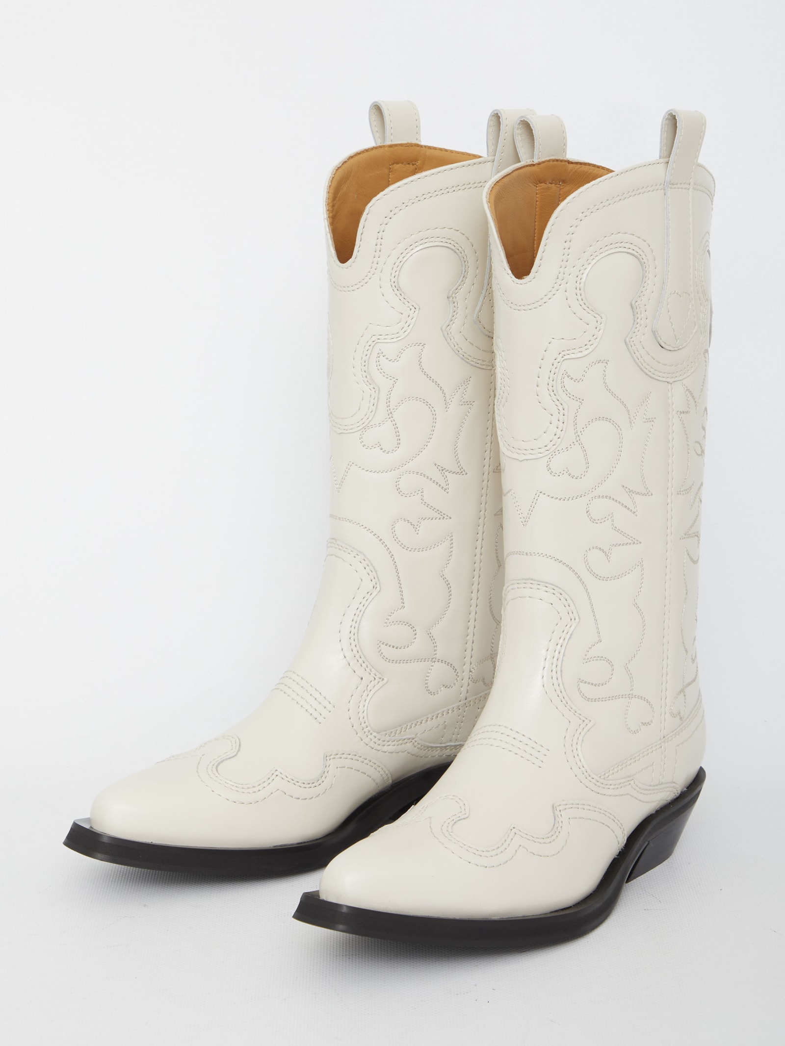 GANNI 40mm knee-high Western Boots - Farfetch