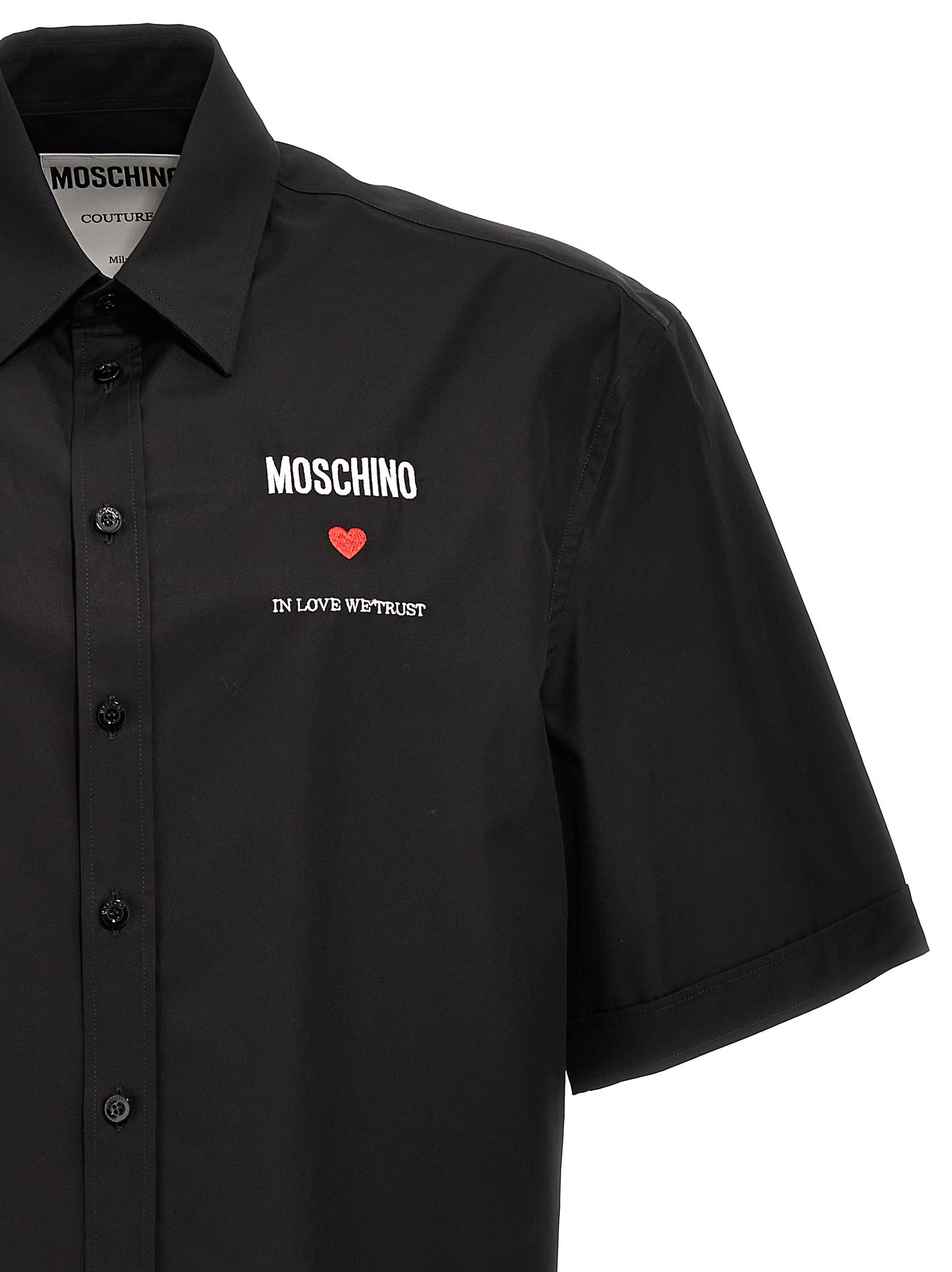 Shop Moschino In Love We Trust Shirt In Black