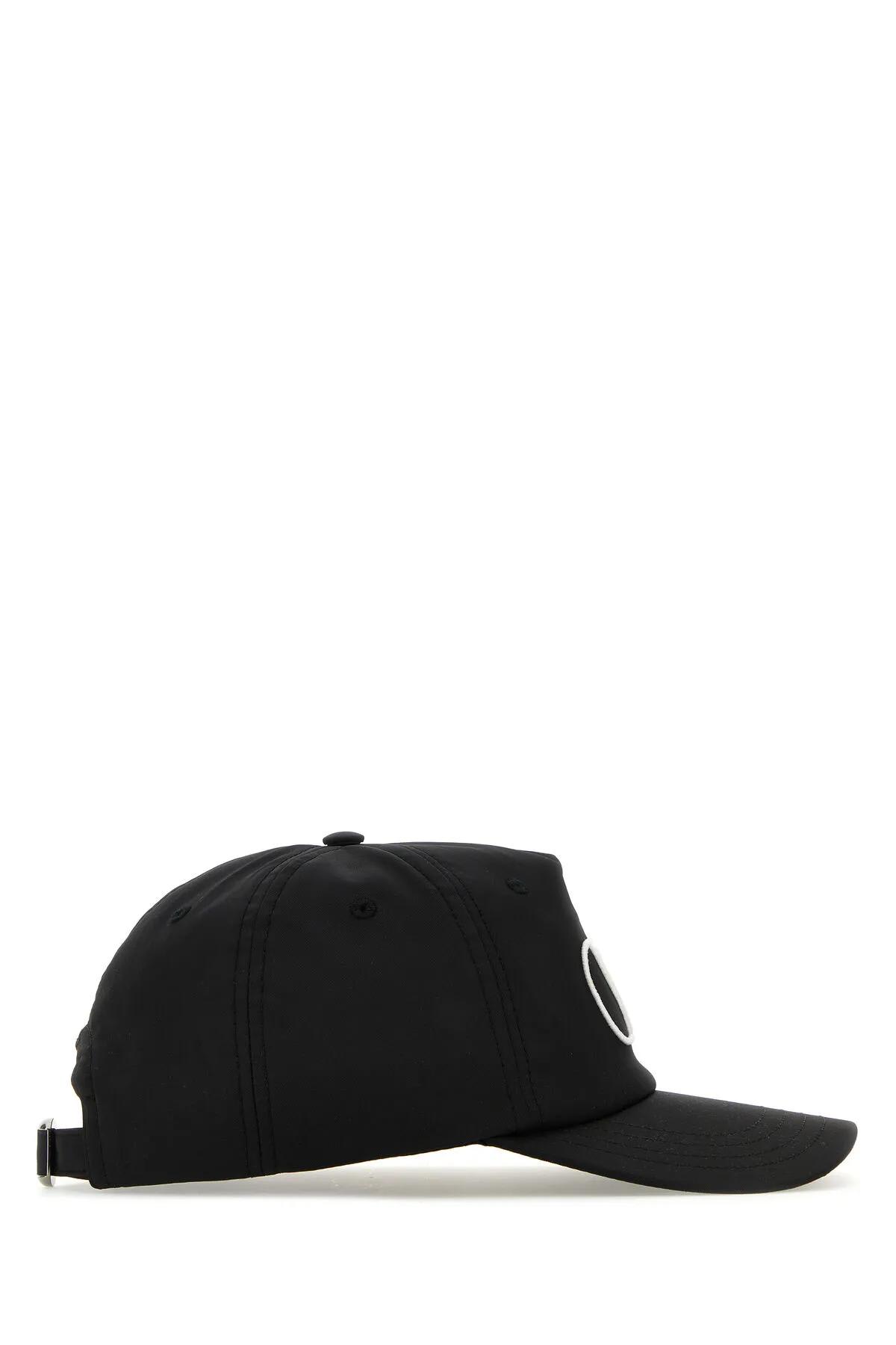 Shop Valentino Black Polyester Blend Baseball Cap