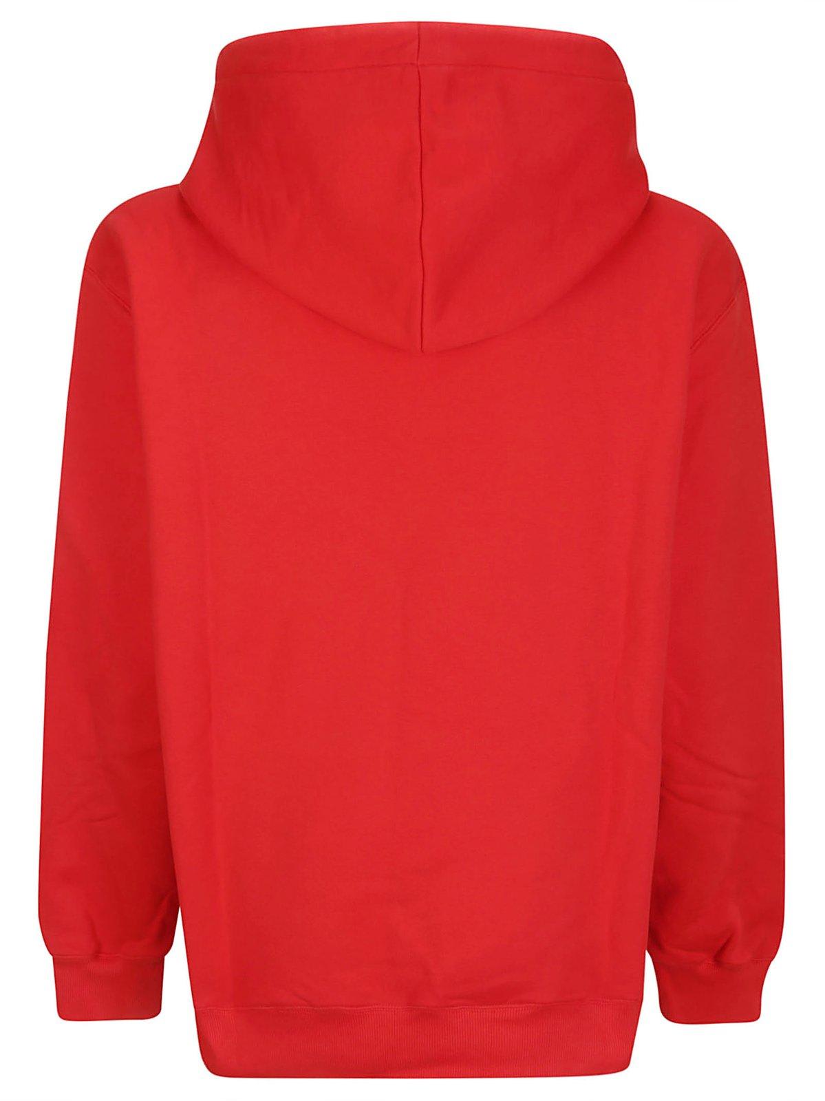 LANVIN LOGO PRINTED DRAWSTRING HOODIE 