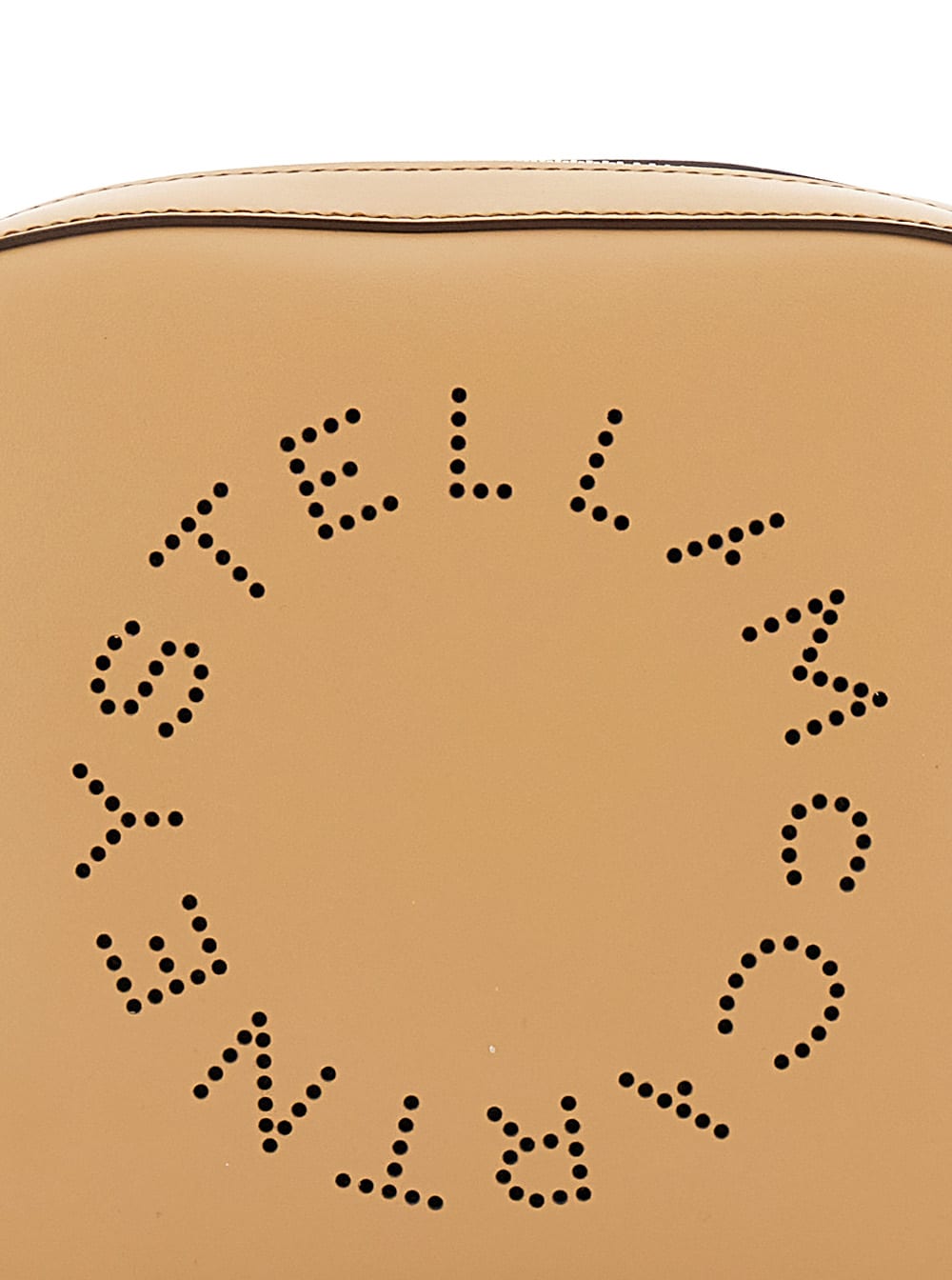 Stella Mccartney Beige Crossbody Bag With Perforated Logo In Faux Leather Woman In Beige