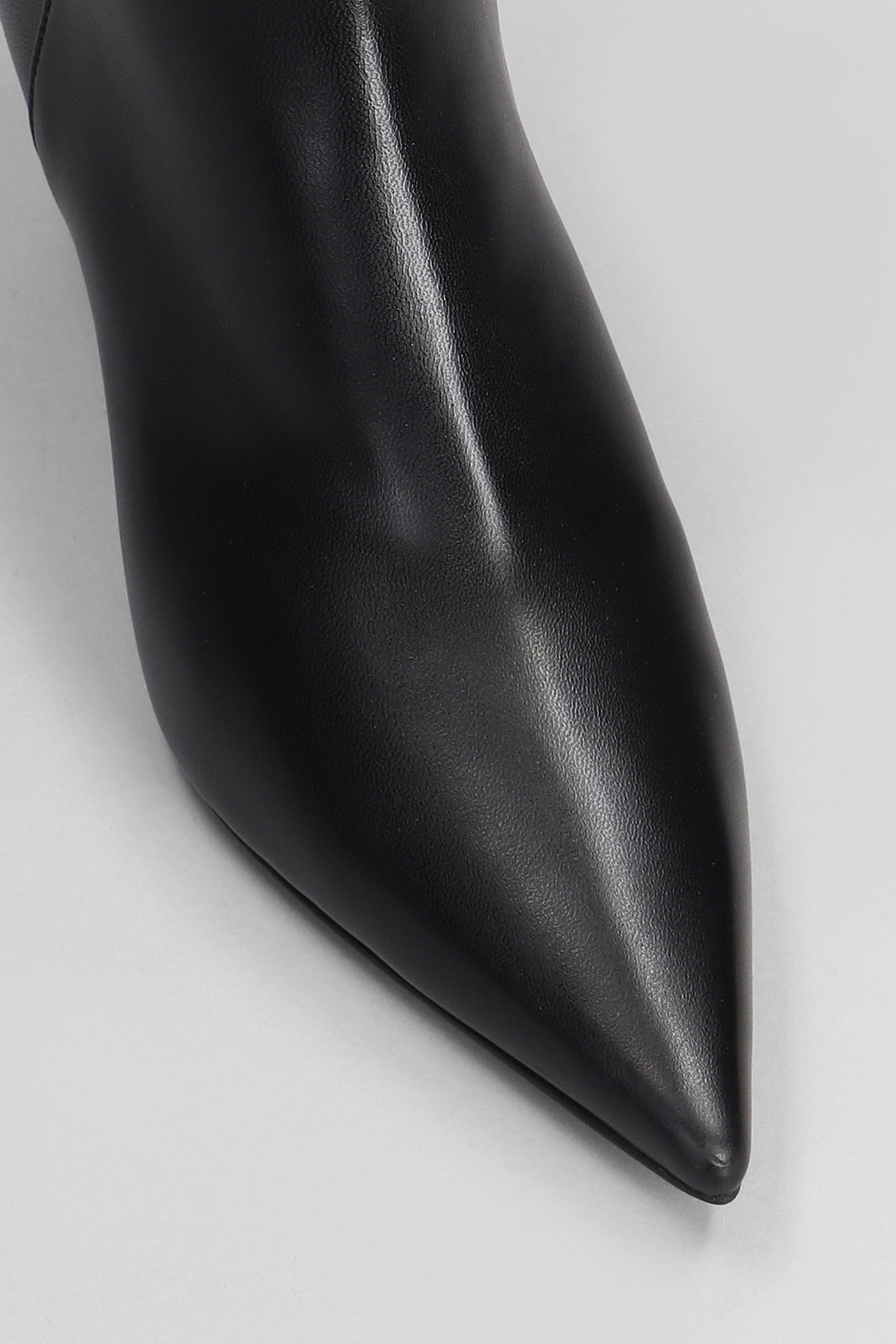 Roberto Festa Jina High Heels Ankle Boots In Black Leather In Black