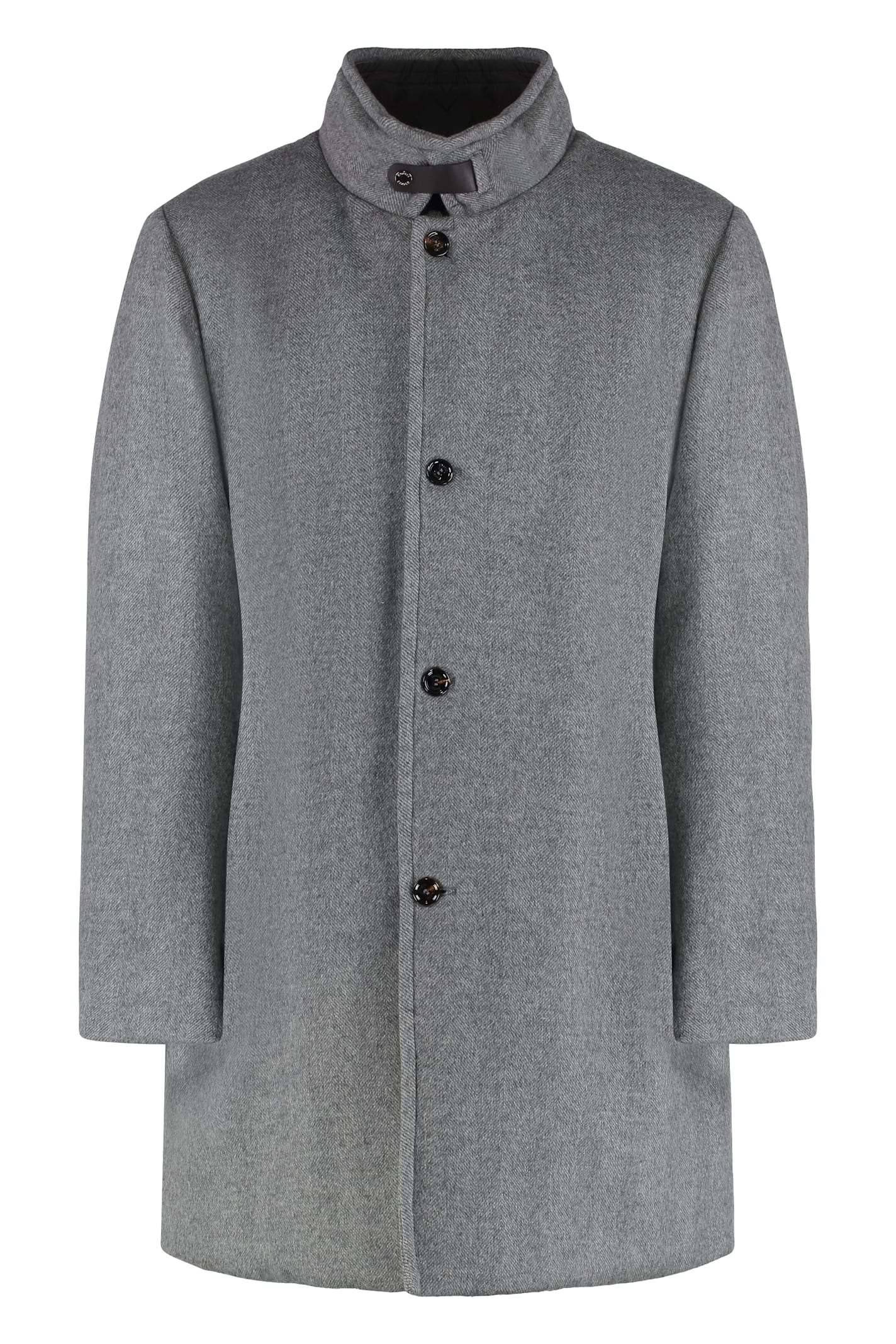 Moorer Bond Padded Wool-blend Coat In Gray