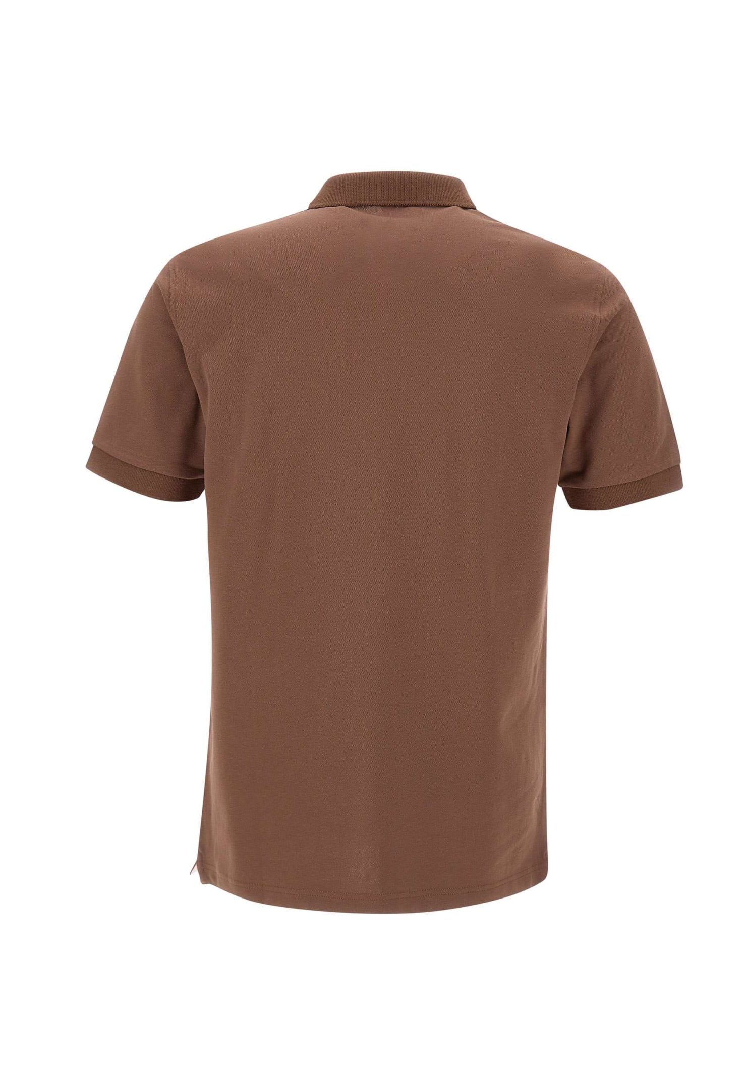 Shop Sun 68 Solid Pique Cotton Polo Shirt In Brown