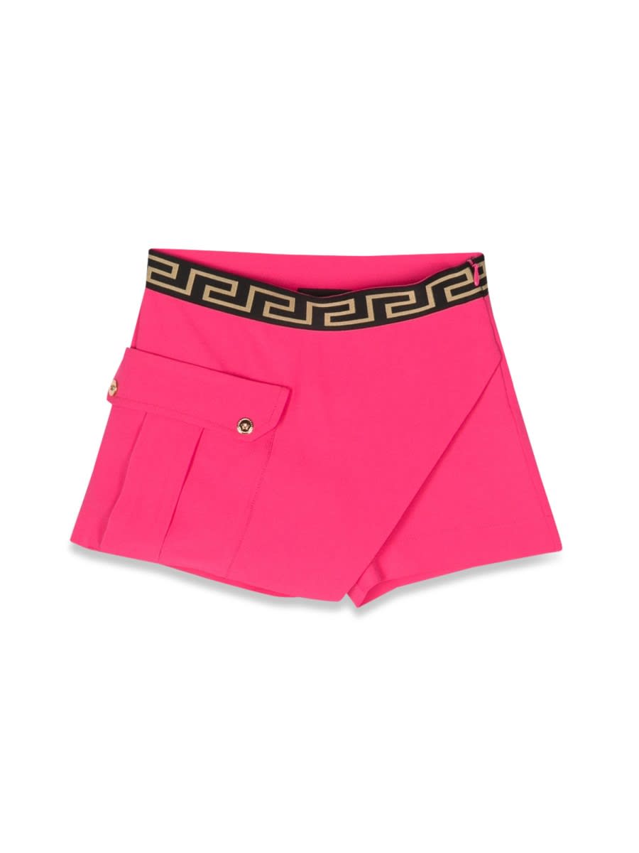 Versace Greca Shorts In Fuchsia