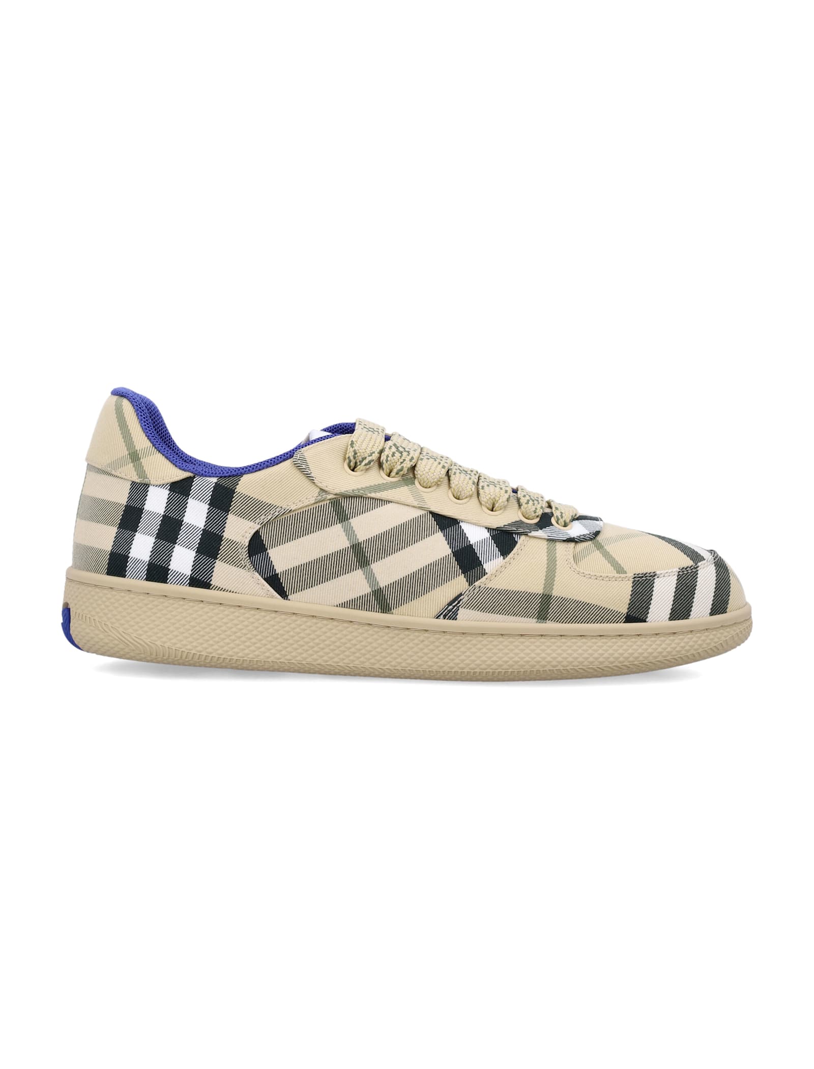 Shop Burberry Terrace Check Sneakers In Grain Ip Check