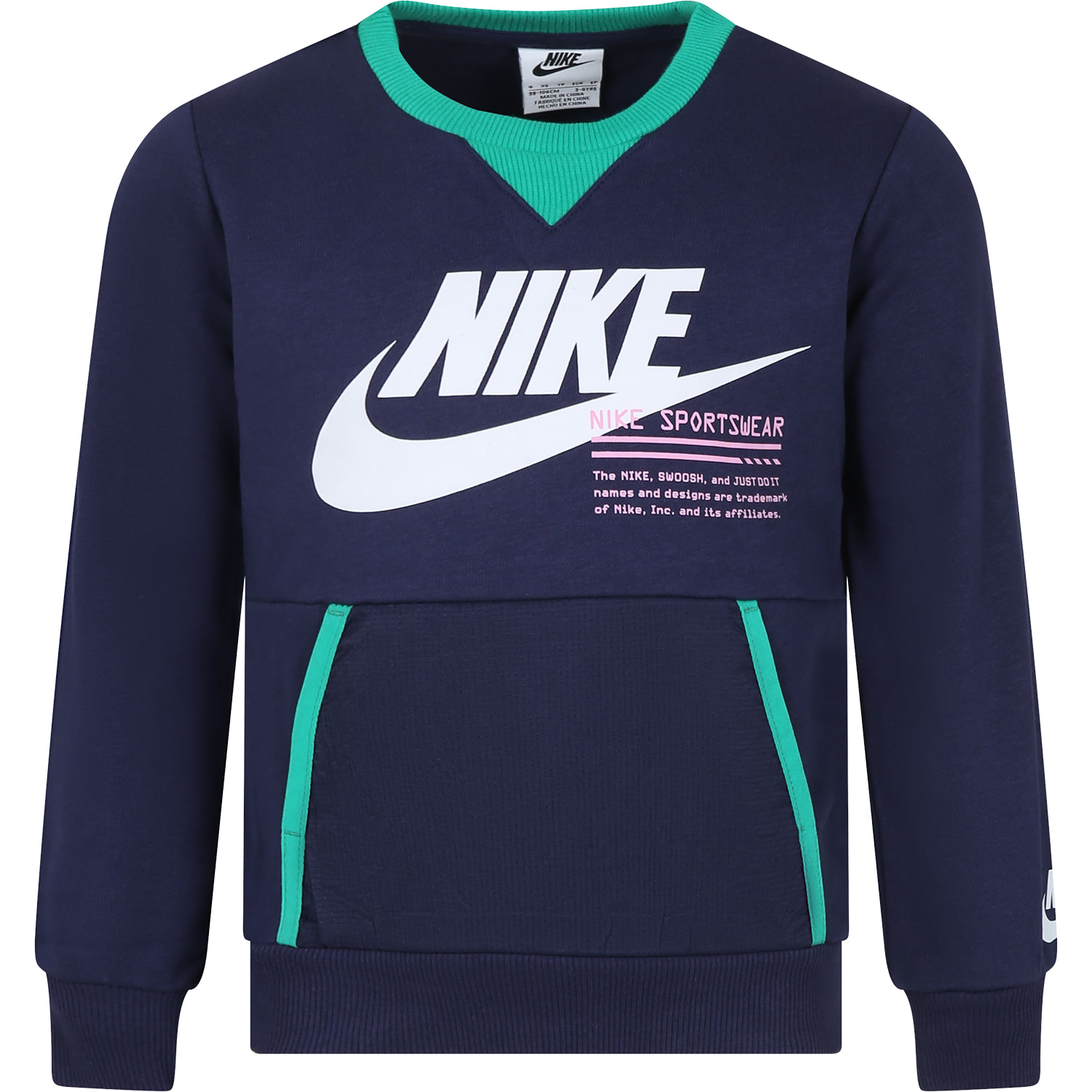 Nike Kids' Blue Sweatshirt For Boy With Logo And Swoosh