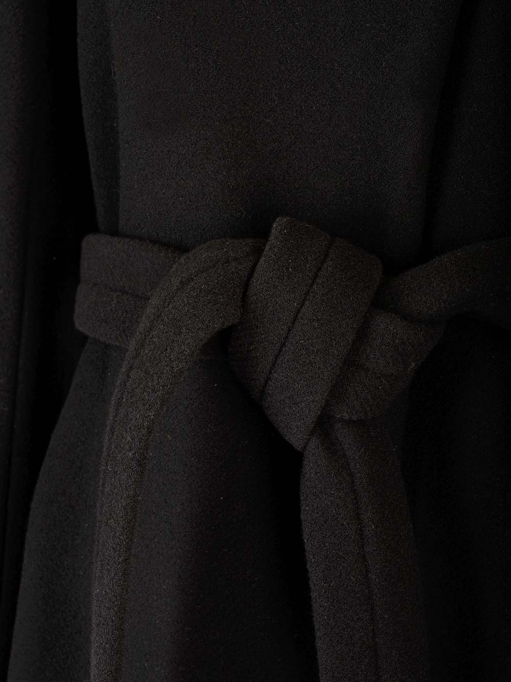 Shop Chloé Black Wrap Coat In Nero