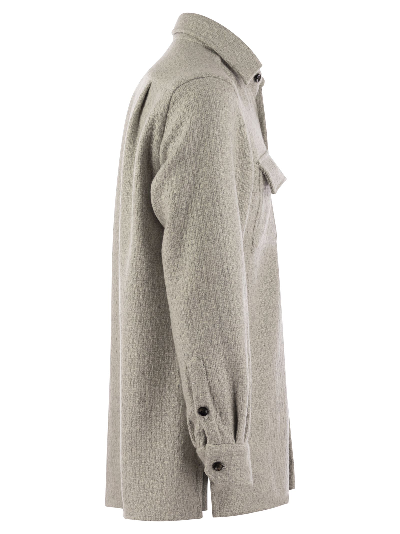 Shop Kiton Aal - Cashmere Shirt In Light Grey