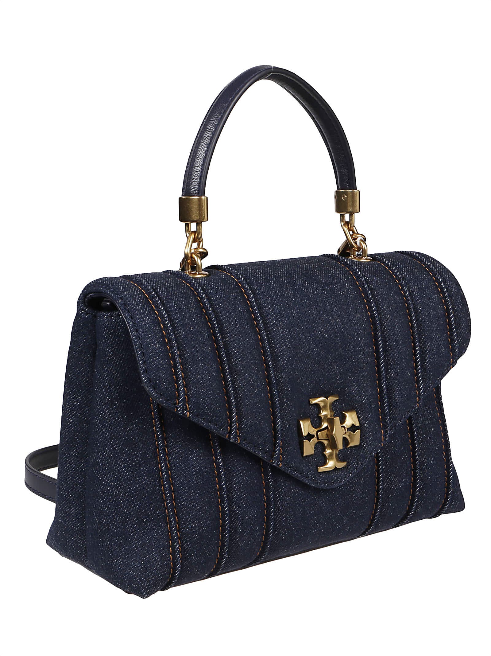 Tory Burch Kira Denim Small Tophandle Satchel Bag In Tory Navy ModeSens