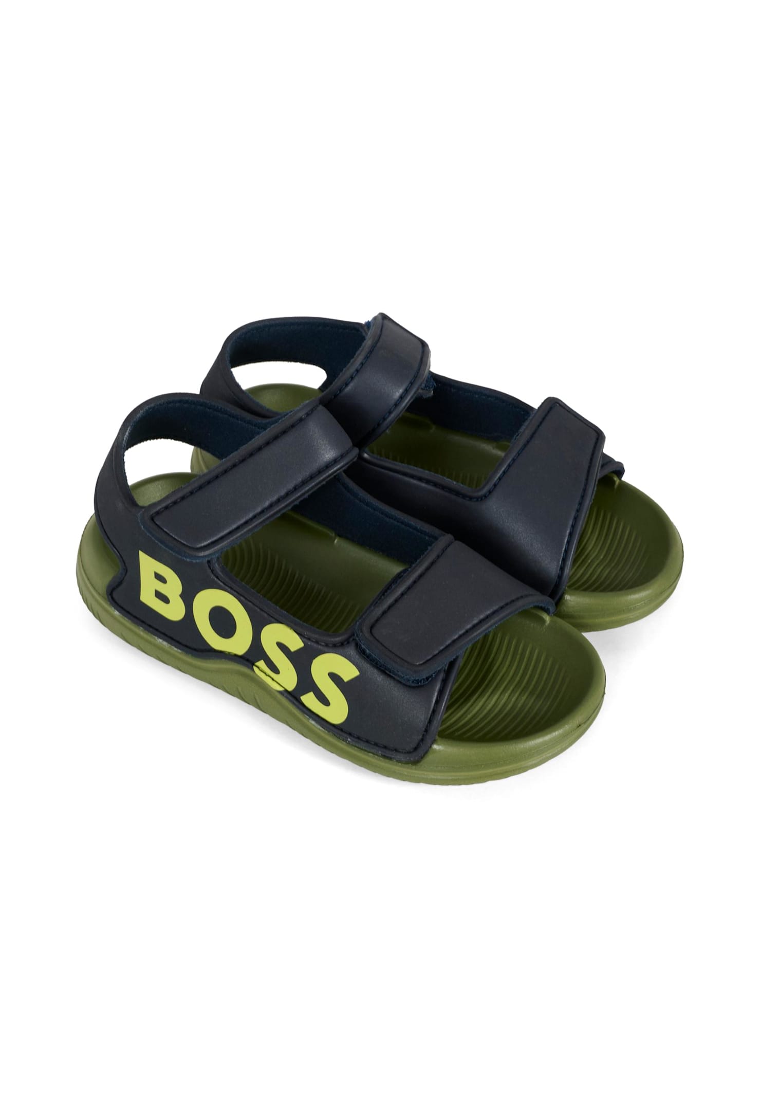 Hugo Boss Blue Sandals For Baby Boy And Boy With Logo In Blue