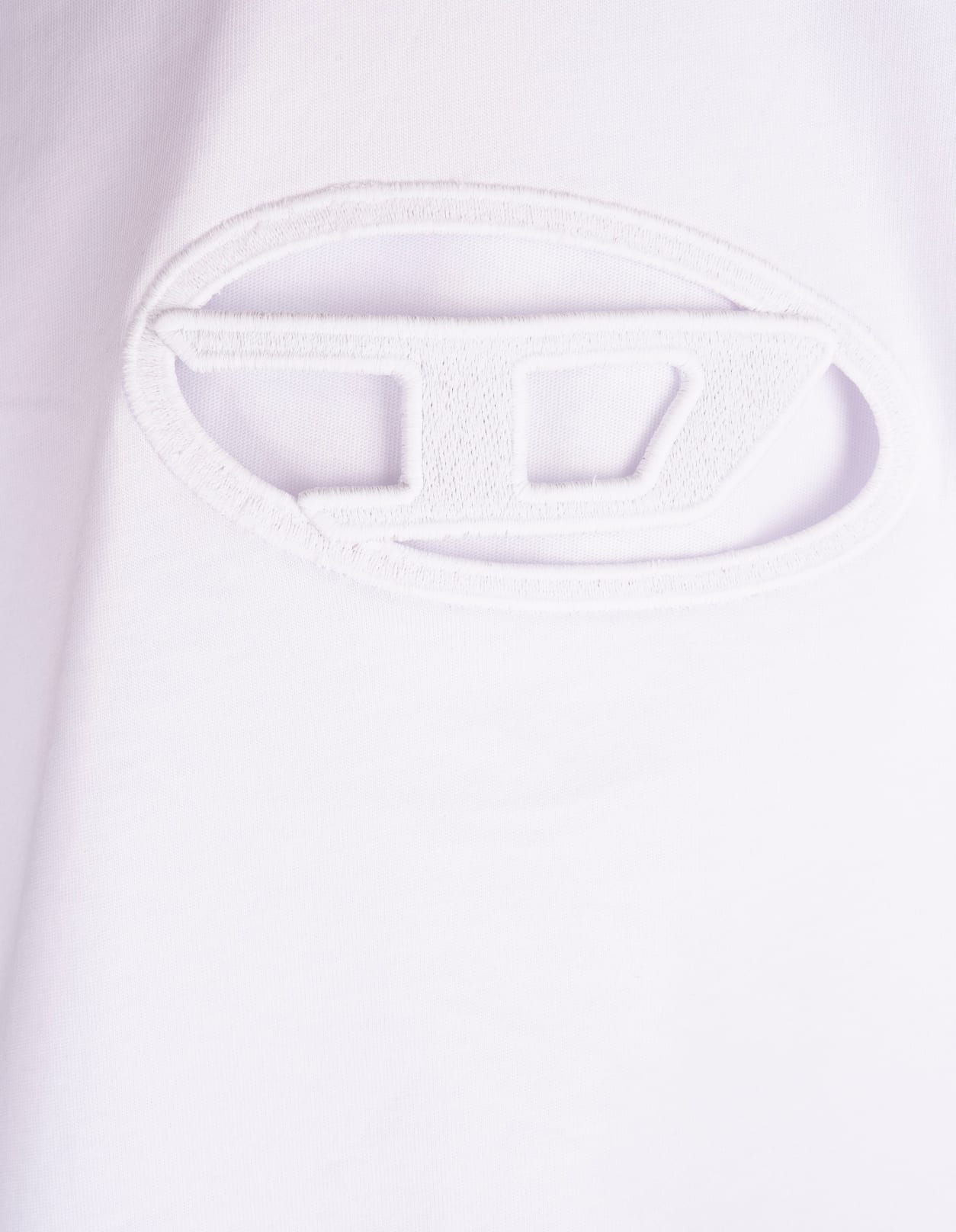 Shop Diesel White T-buxt-crop-od T-shirt