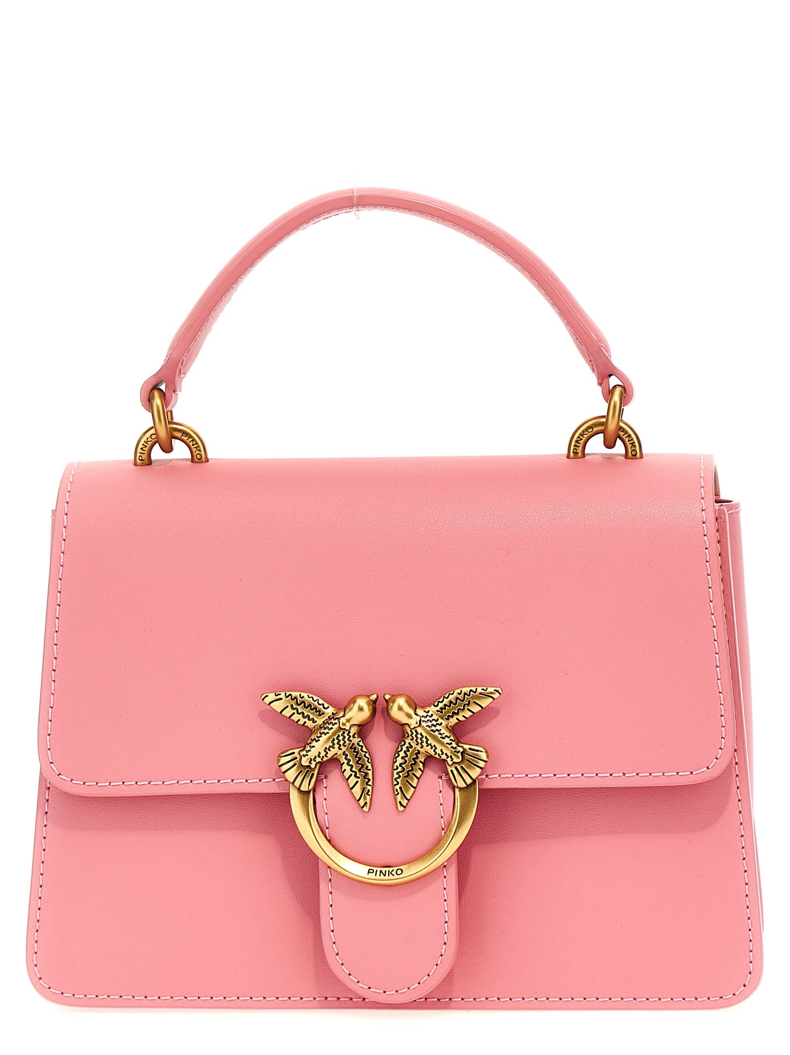 Shop Pinko Love One Handbag In Pink