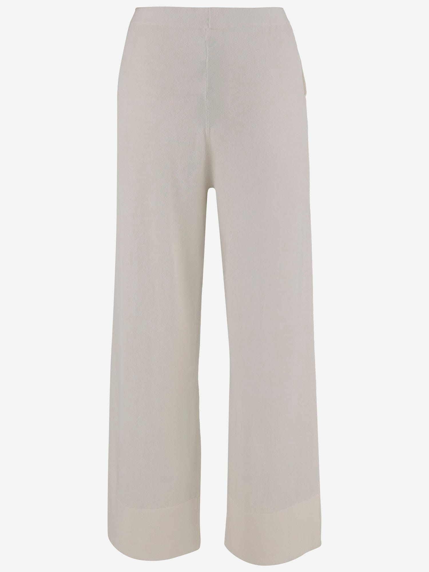 Allude White Cotton Blend Pants In White