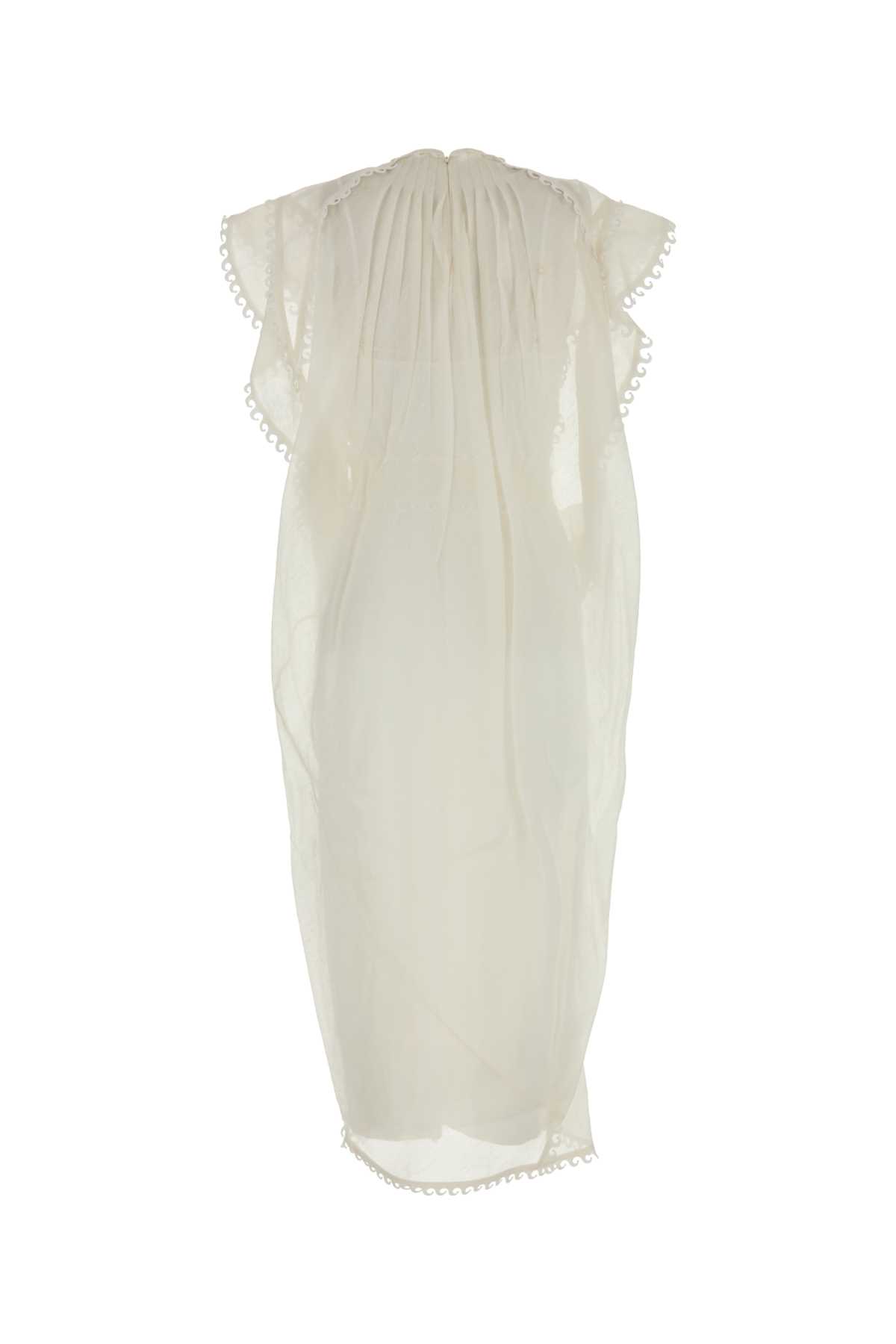 Zimmermann White Linen Blend Balance Dress In White