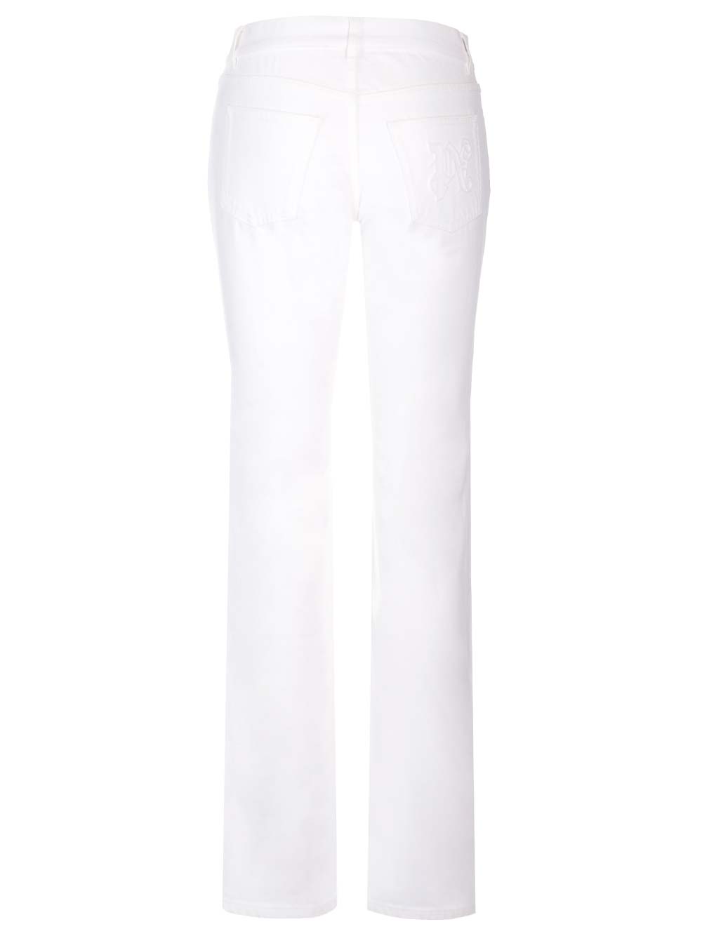 Palm Angels Women White Denim Jeans In Off White