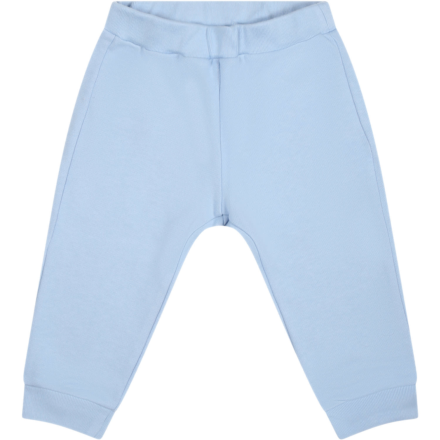 Fendi Light Blue Trousers For Baby Boy With Logo