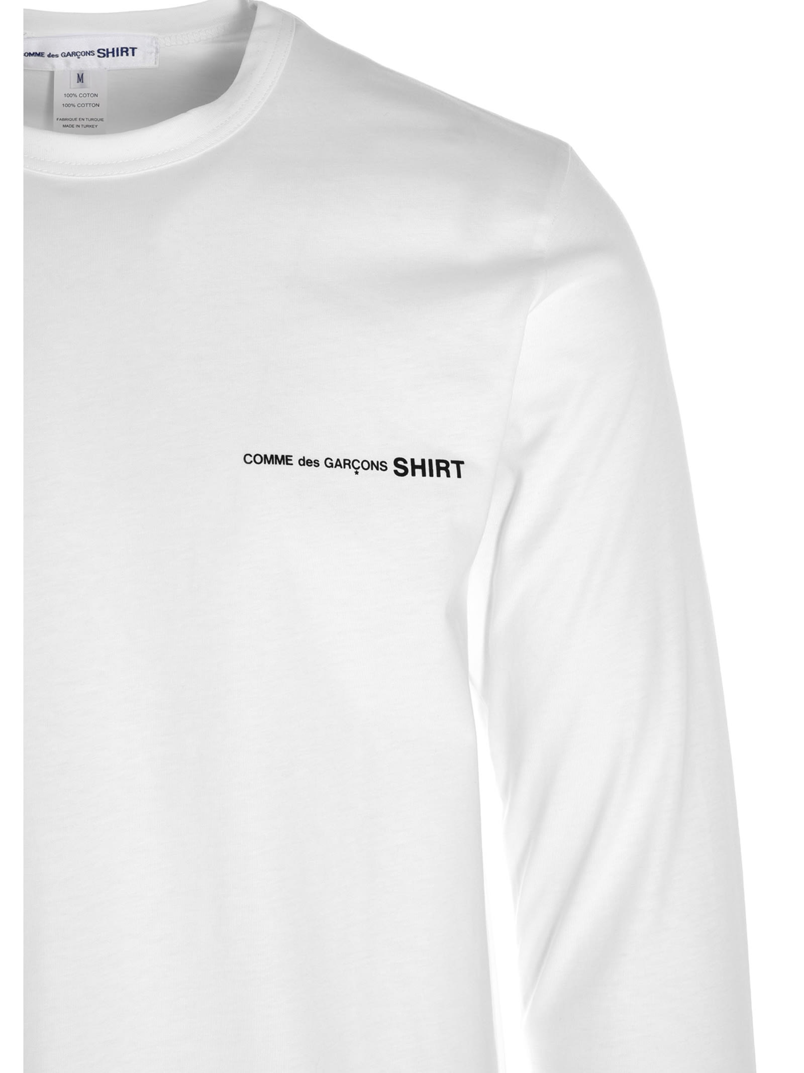 Comme Des Garçons Shirt Comme Des Garcons Shirt Long-sleeved T-shirt With Logo Print In White